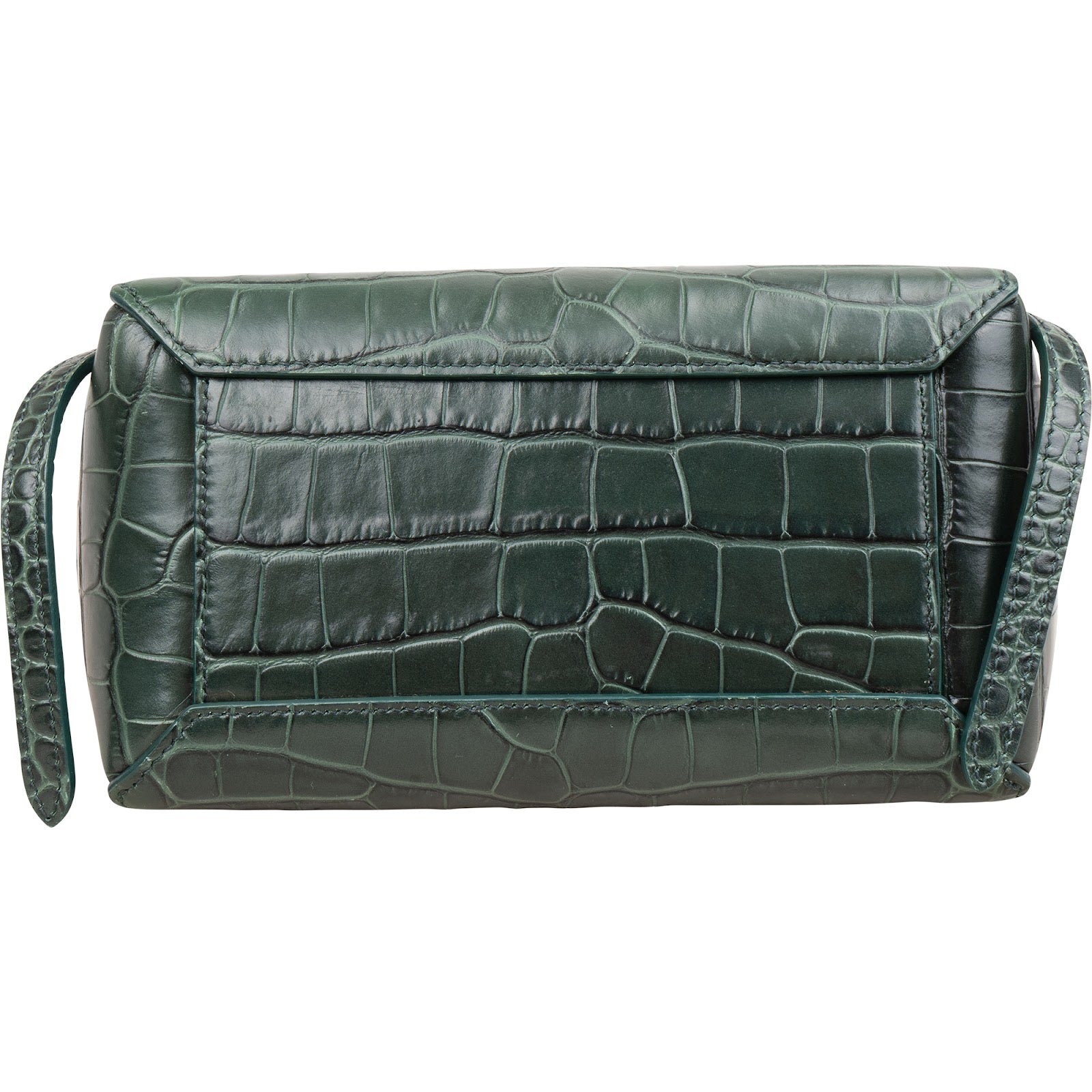 Celine Dark Green Crocodile Embossed Belt Nano Handbag