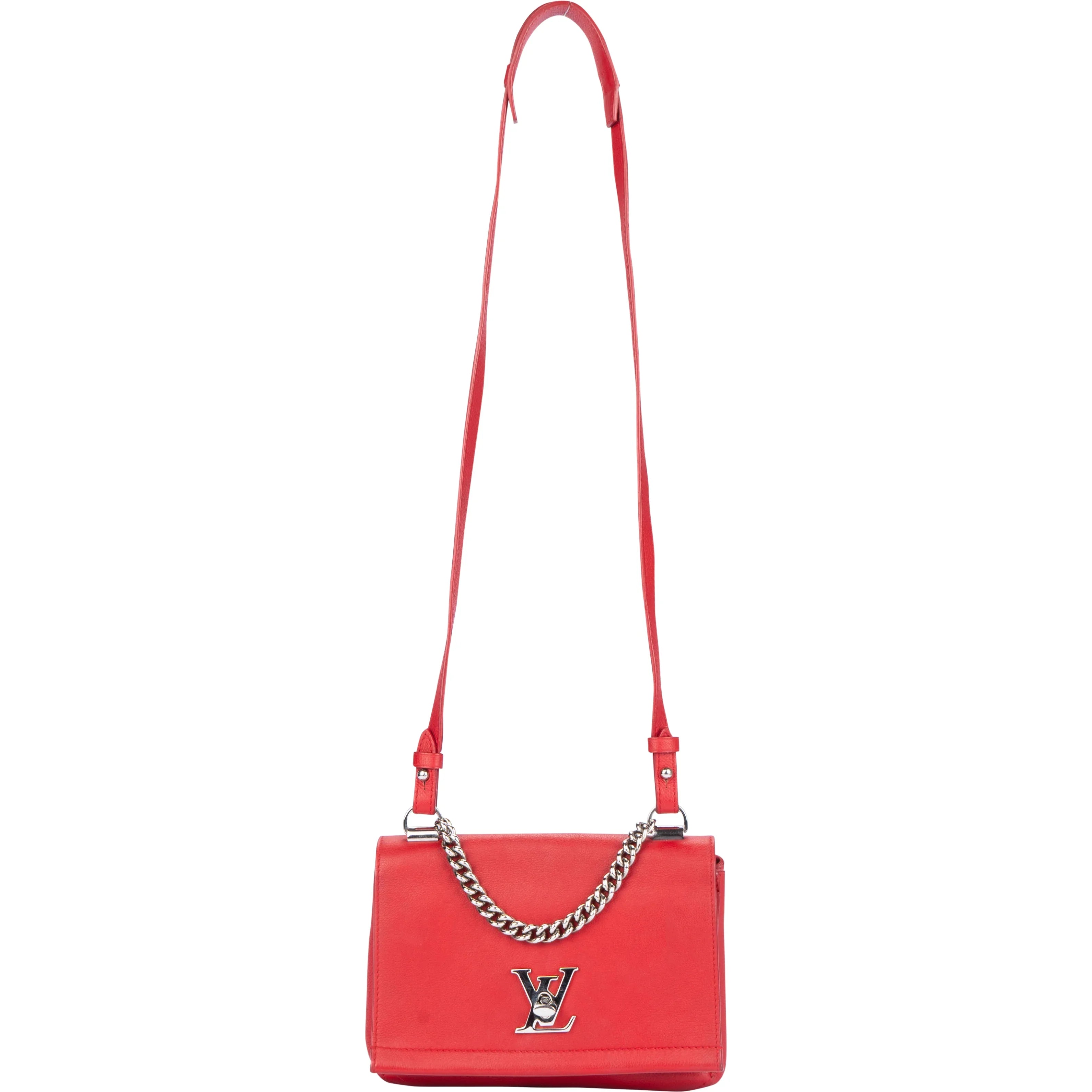 Louis Vuitton Lockme BB Red Leather Crossbody Bag