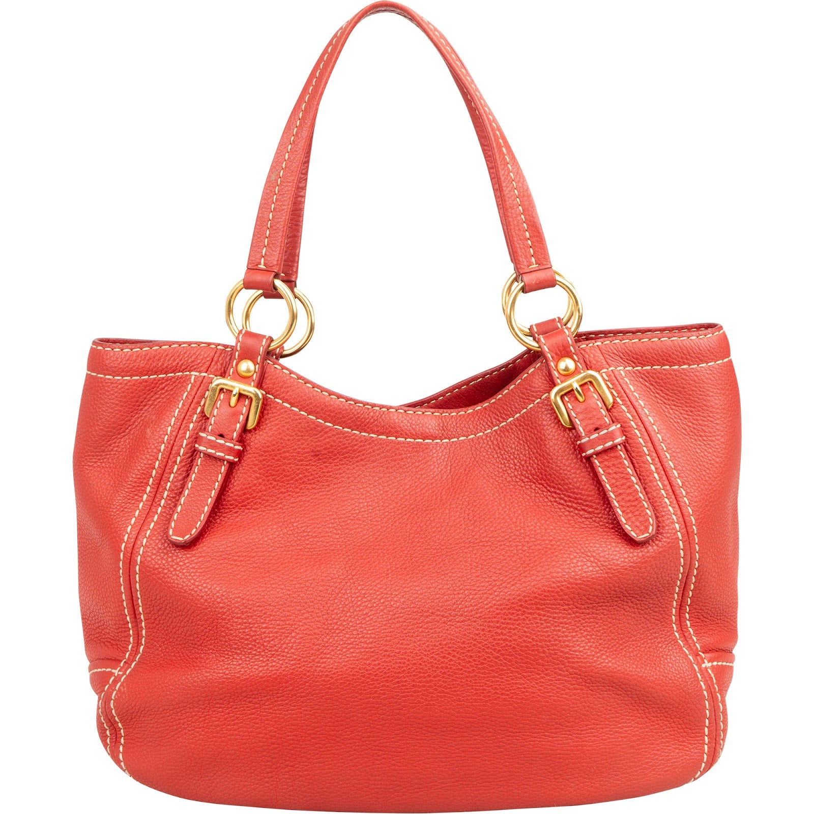 Prada Red Vitello Daino Hobo Shoulder Bag
