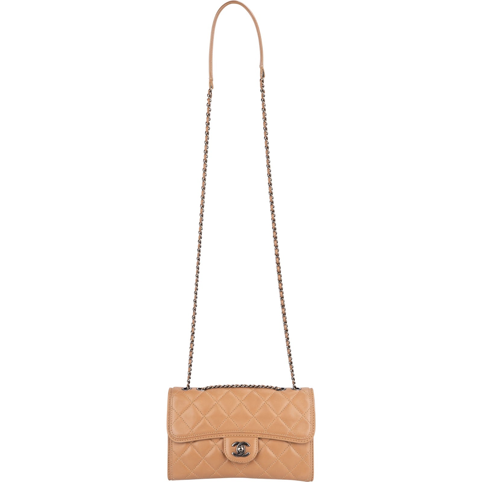 Chanel Quilted Lambskin Antique Hardware Single Flap Crossbody Bag