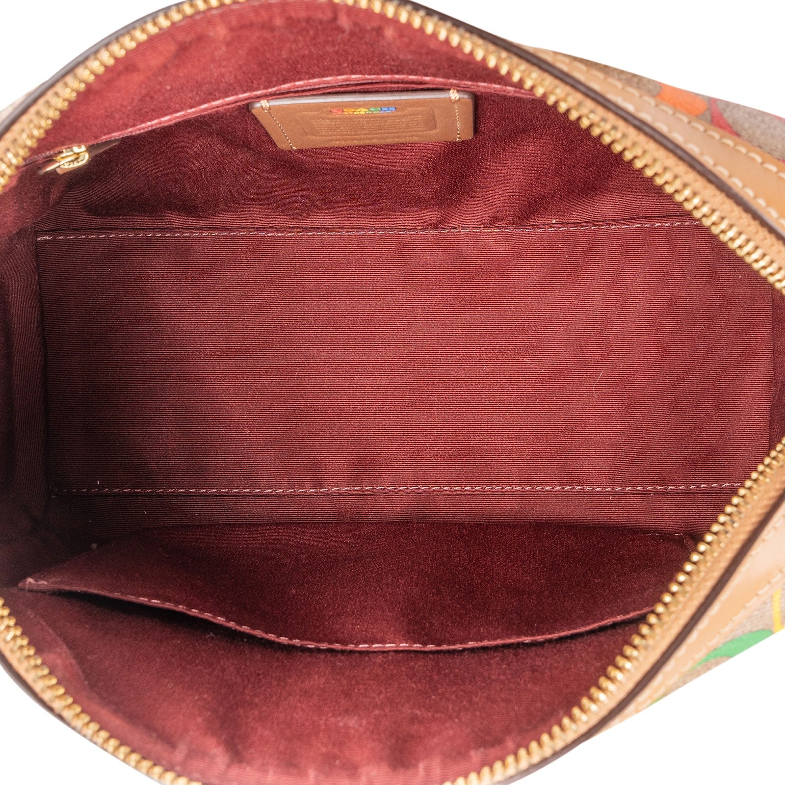 Coach Rainbow Signature Monogram Rowan Satchel Handbag