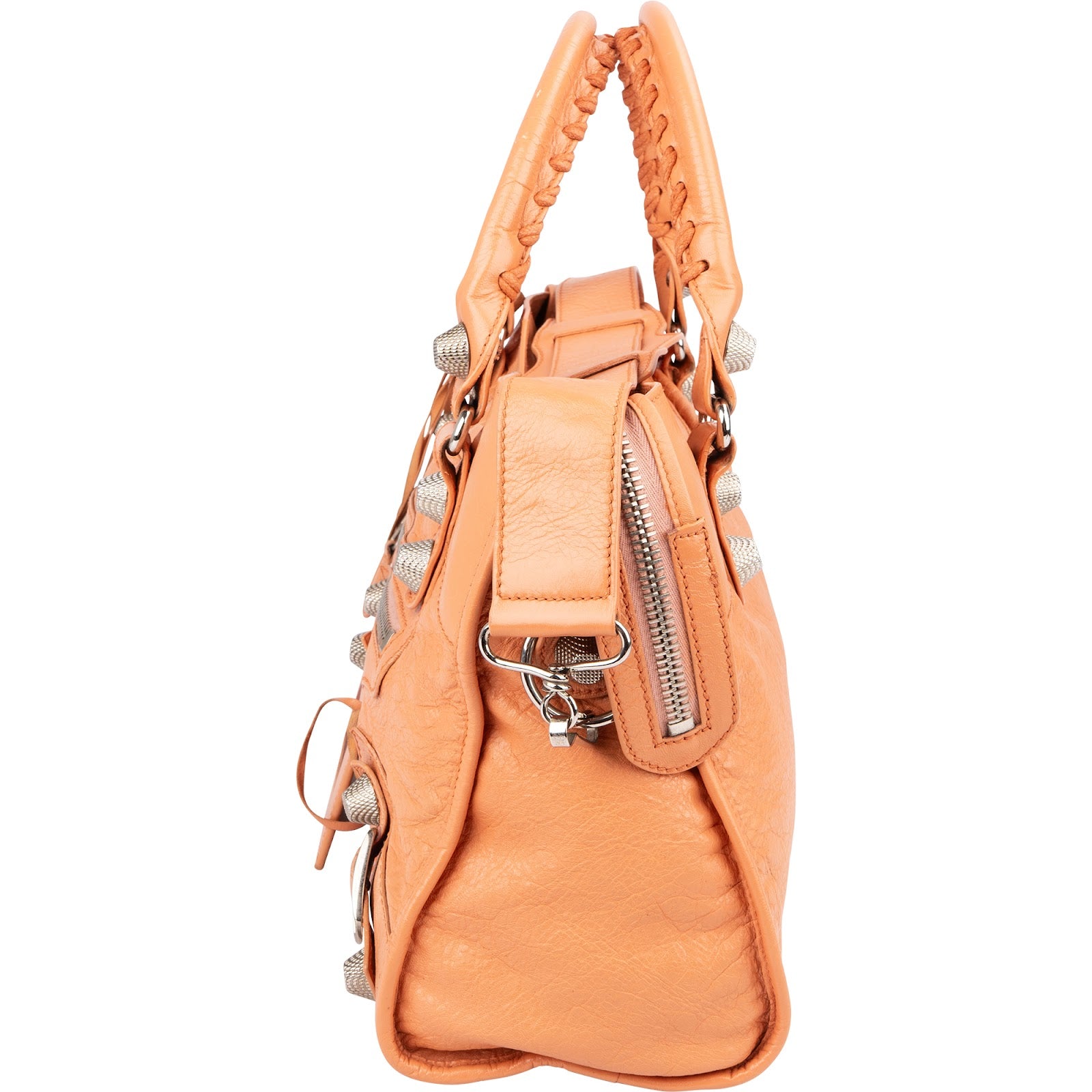 Balenciaga Orange Leather City Handbag