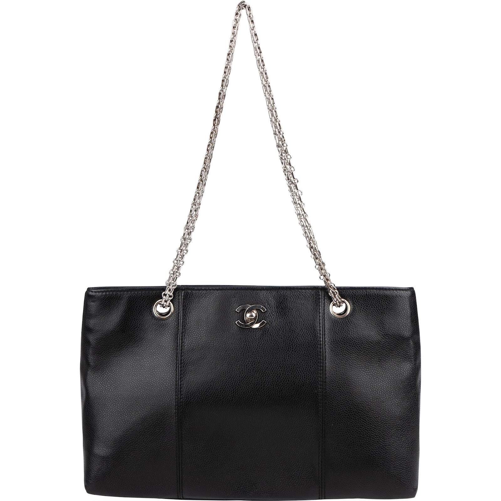 Chanel Caviar Leather Bijoux Chain Tote Shoulder Bag