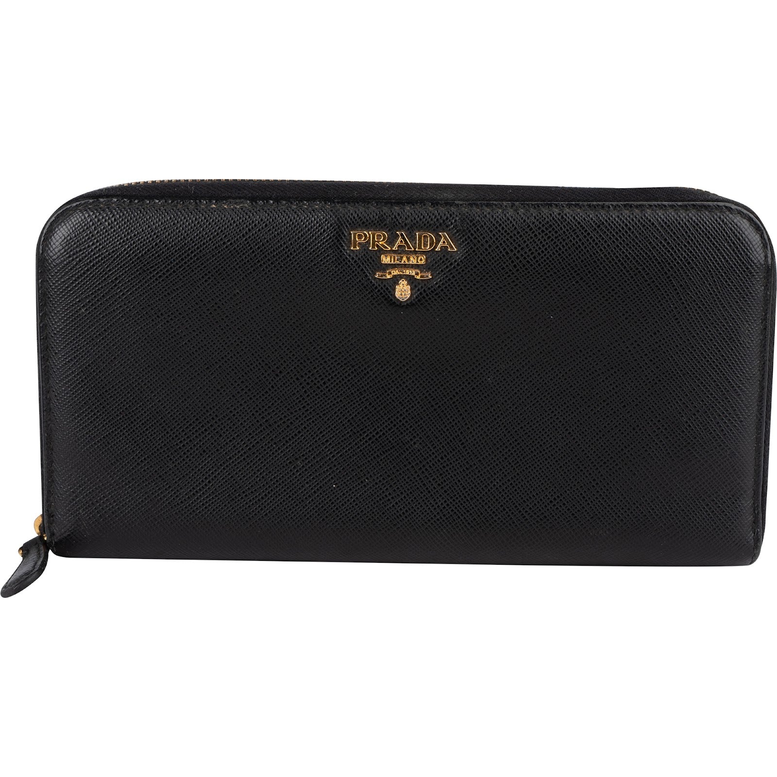 Prada Saffiano Leather Zip Around Wallet