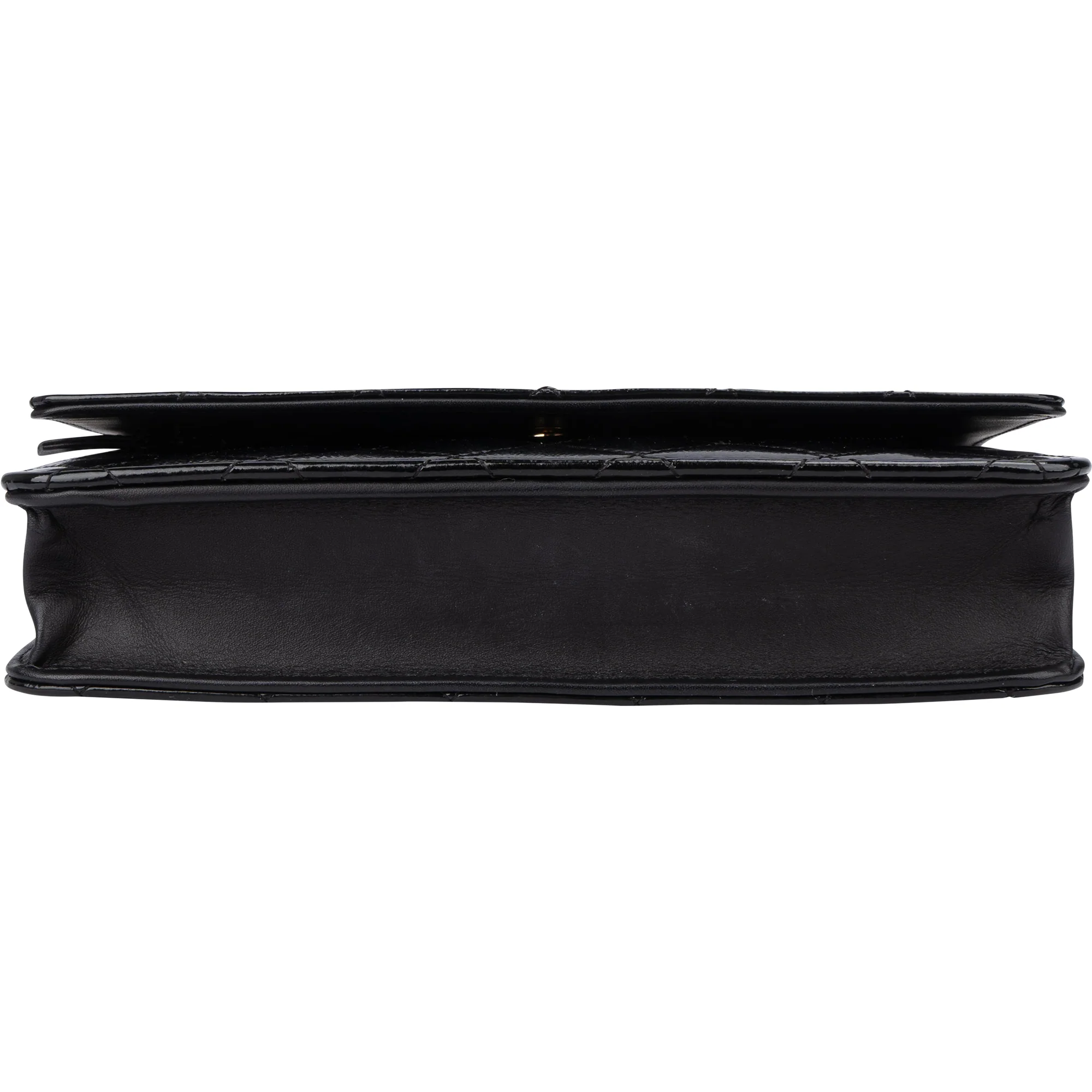 Chanel Quilted Patent Leather 2.55 Wallet On Chain Crossbody Bag