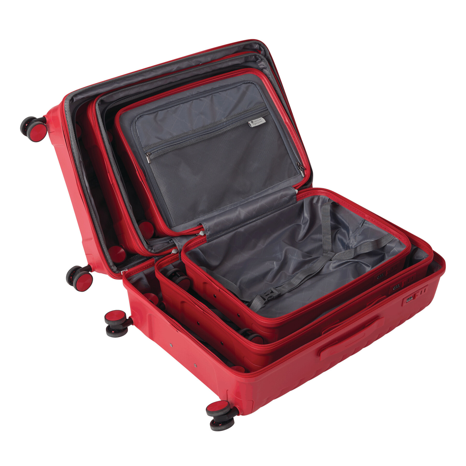 Sydney Kofferset mit 4 Rollen Gr. L/M/S - rot