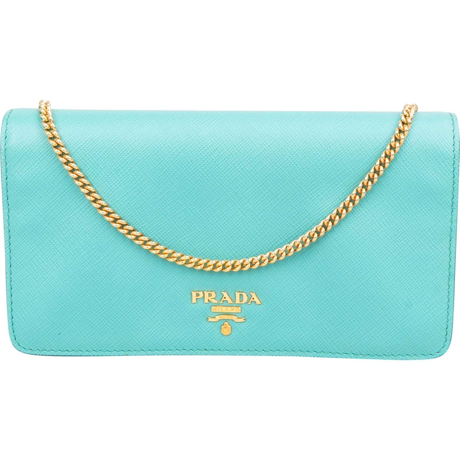 Prada Saffiano Leather Wallet On Chain