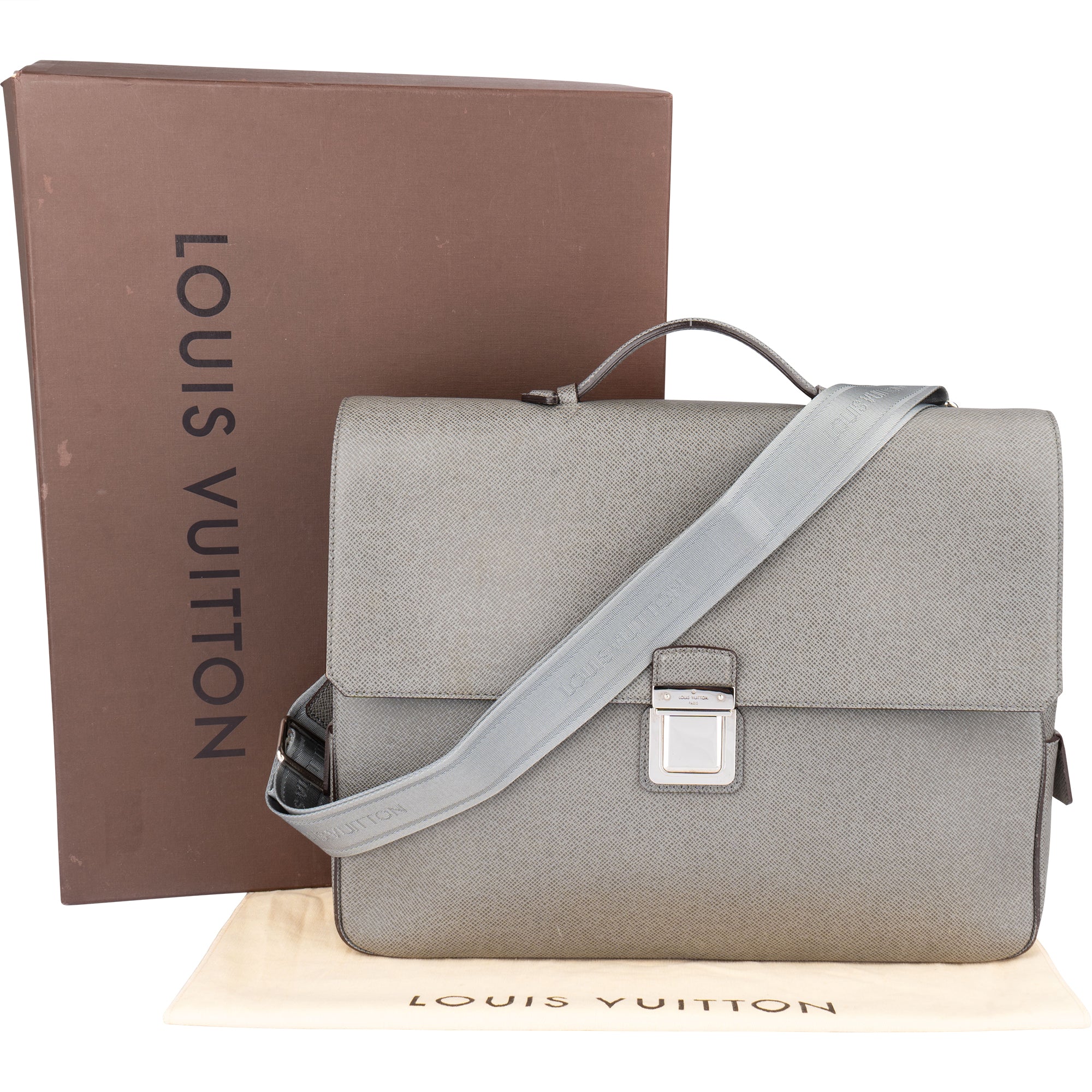 Louis Vuitton Taiga Leather Vassili PM Business Handbag