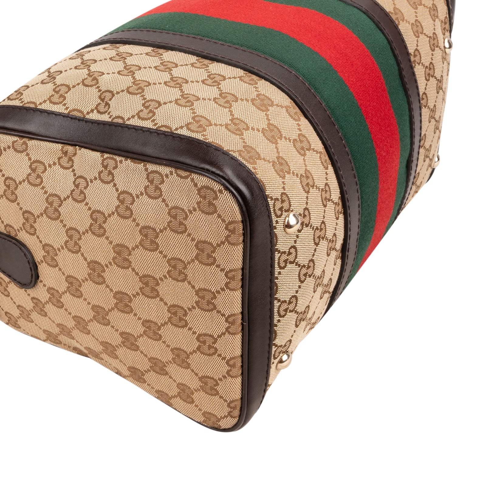 Gucci - GG Canvas Web Boston Bag