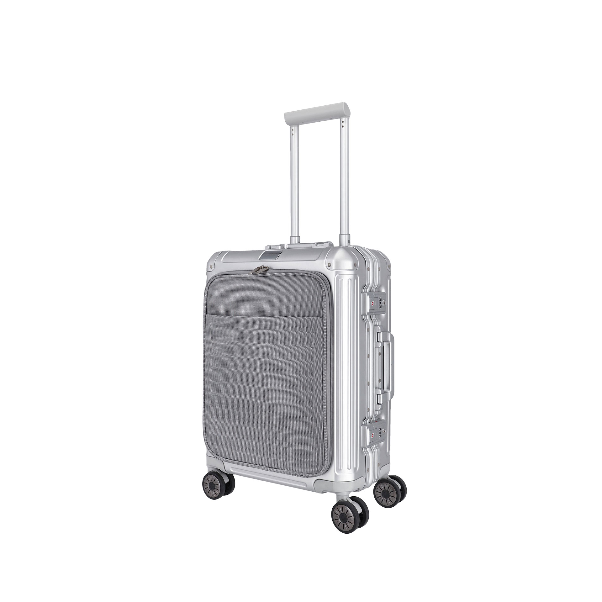 NEXT Handgepäck S+ mit Vortasche - Silber