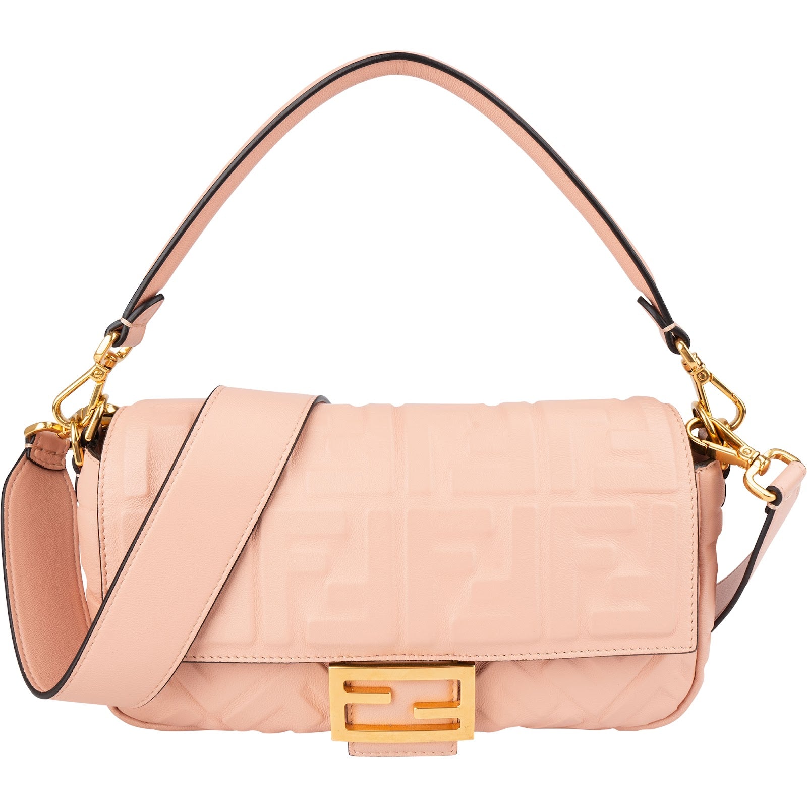 Fendi – Baguette Embossed Monogram FF Crossbody Bag