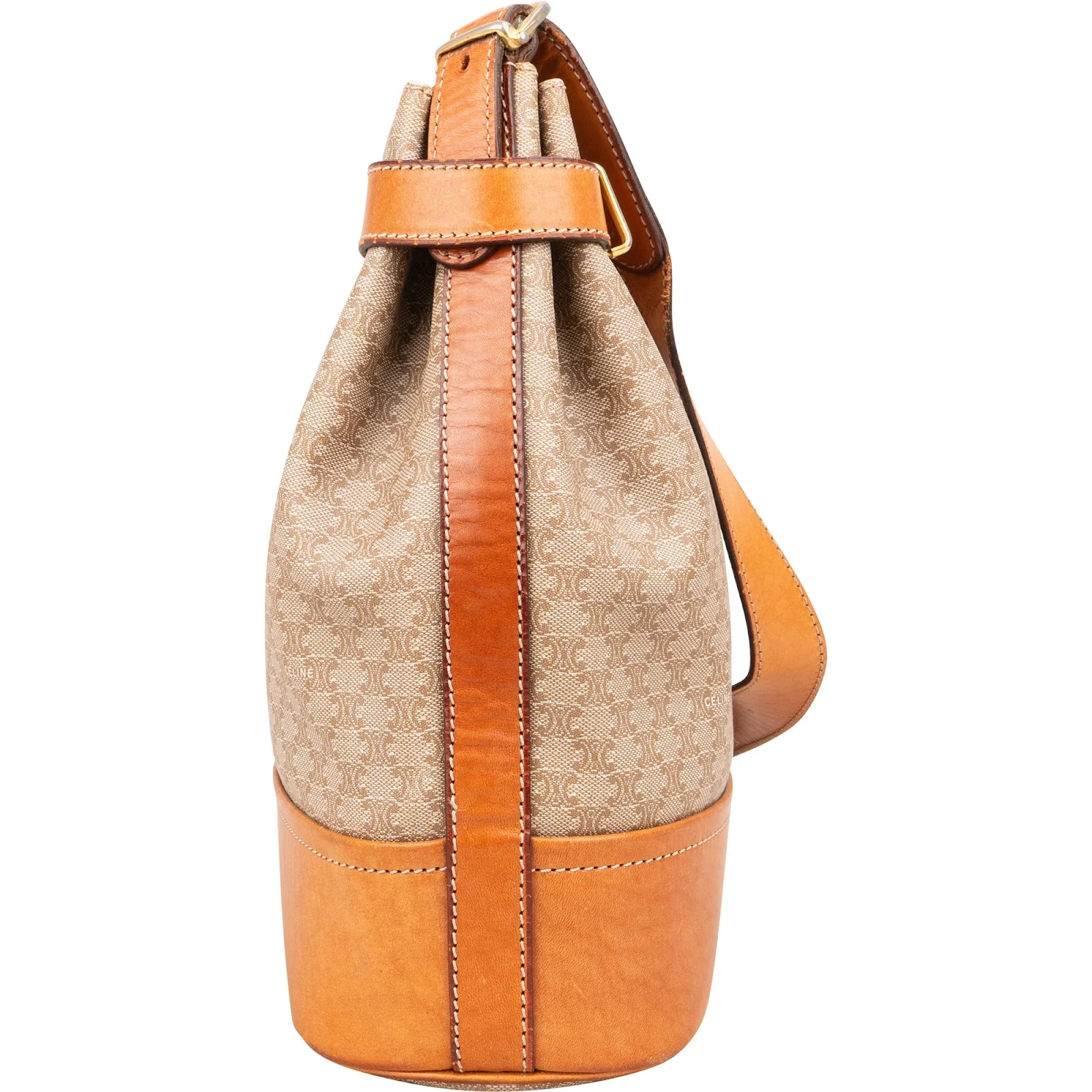 Celine Macadam Monogram Buckle Bucket Shoulder Bag