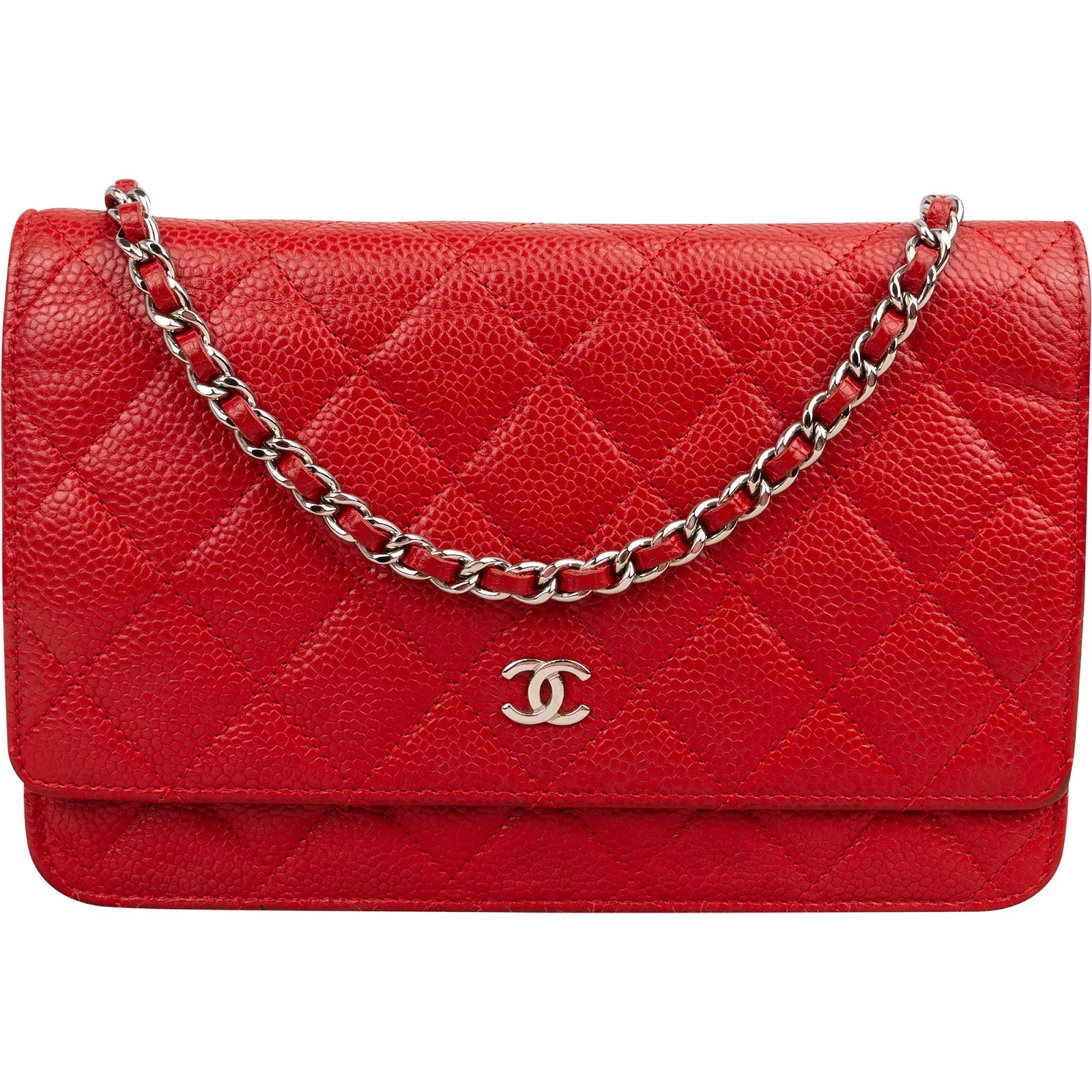 Chanel Quilted Caviar Leather Wallet On Chain Crossbody Bag