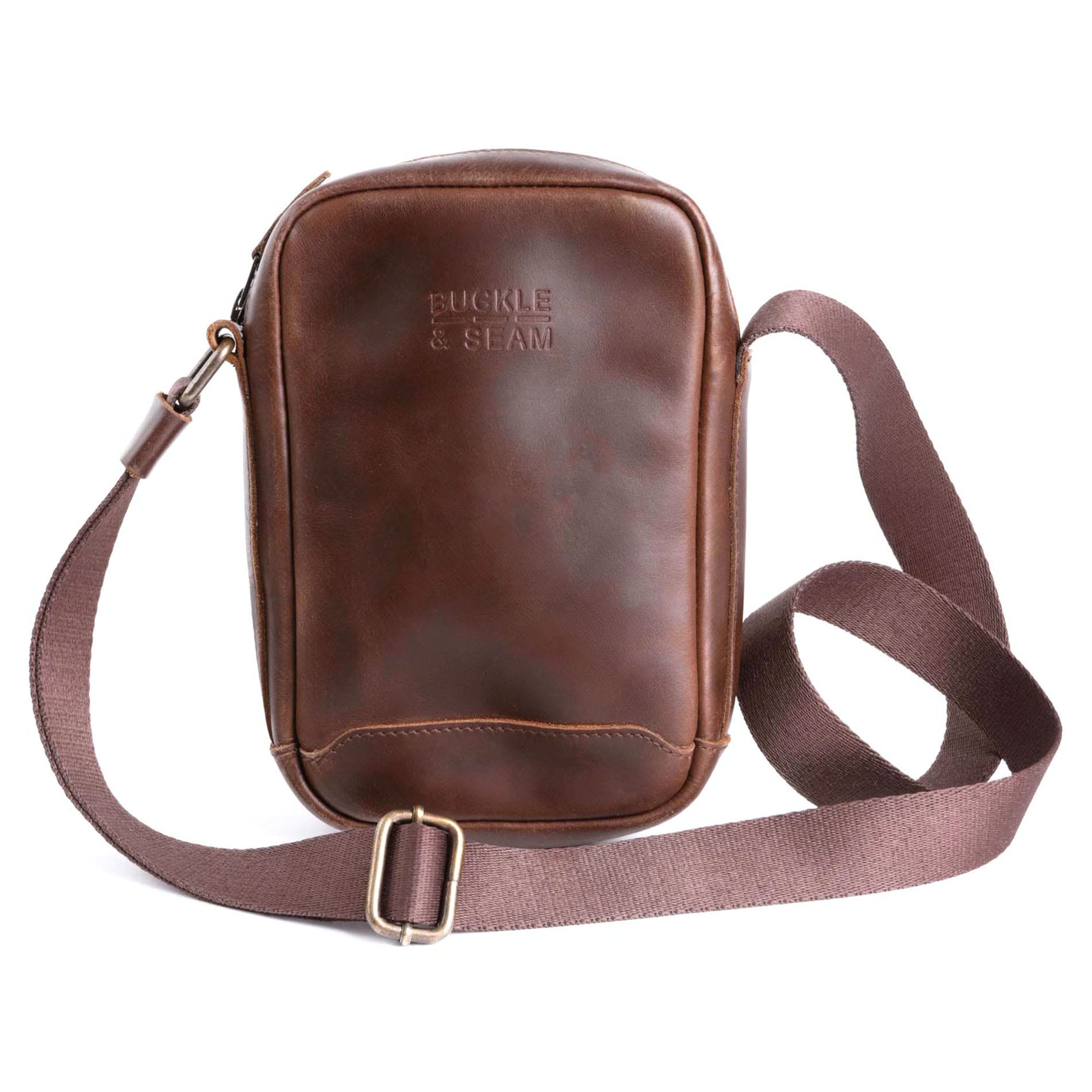 Crossbody Bag Runner Leder - BROWN/Dots