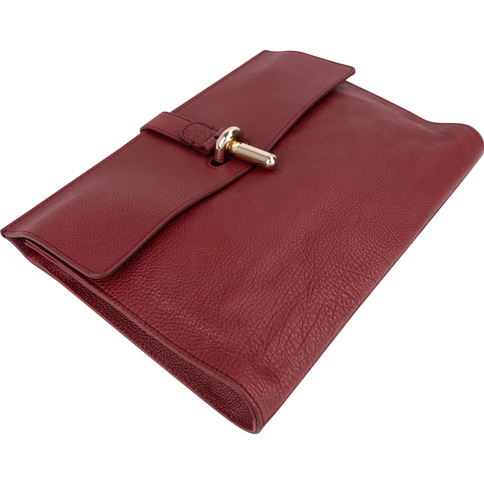 Balenciaga Pebbled Leather Toggle Clutch