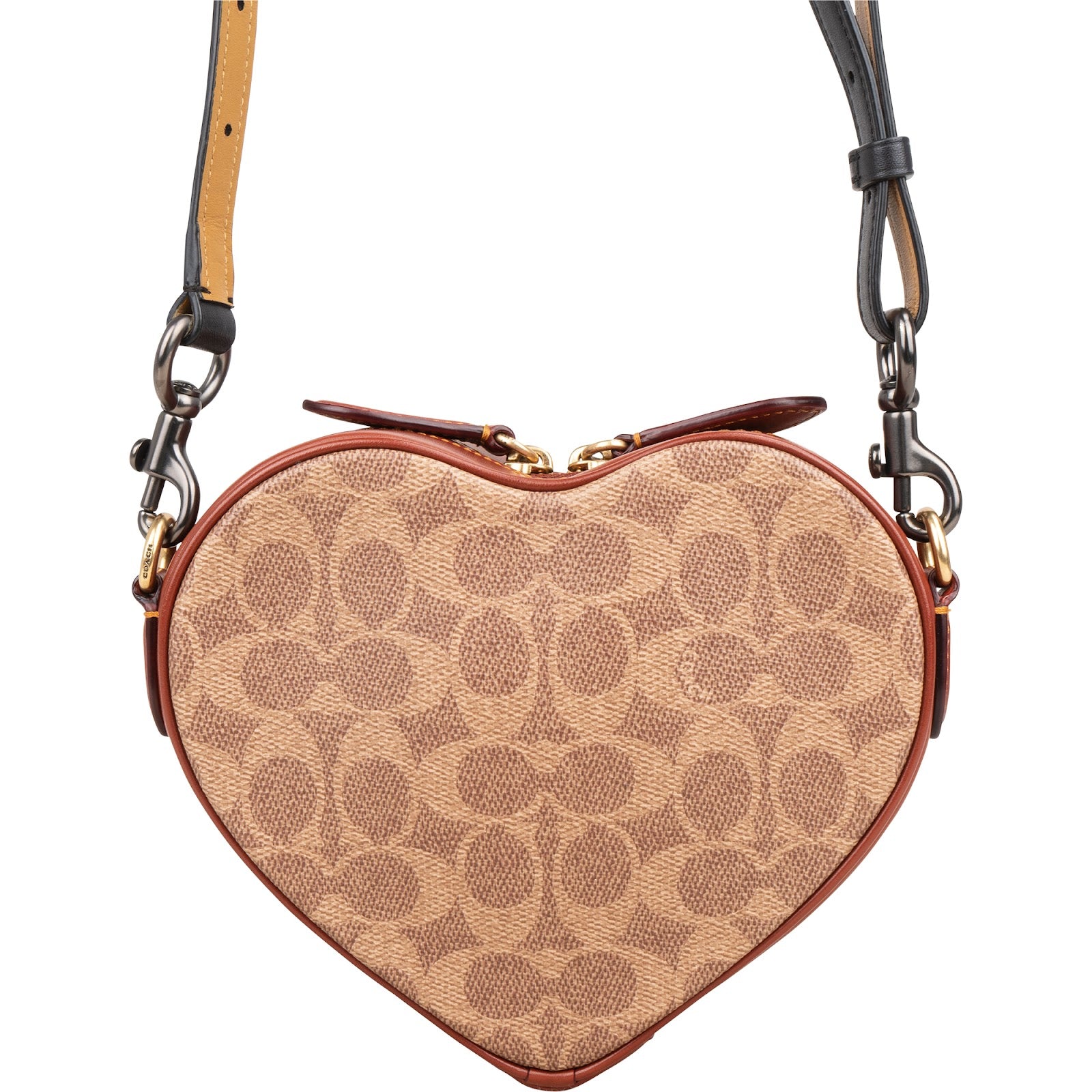 Coach Monogram Signature Canvas Heart Crossbody Bag