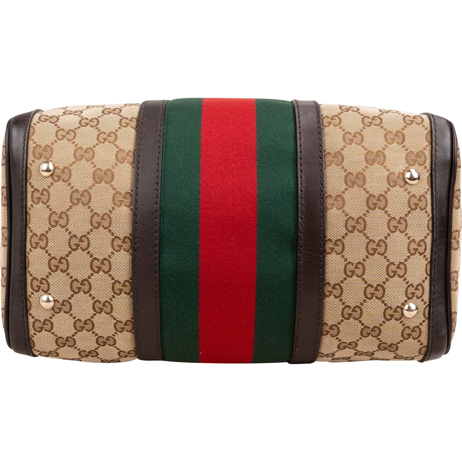 Gucci - GG Canvas Web Boston Bag