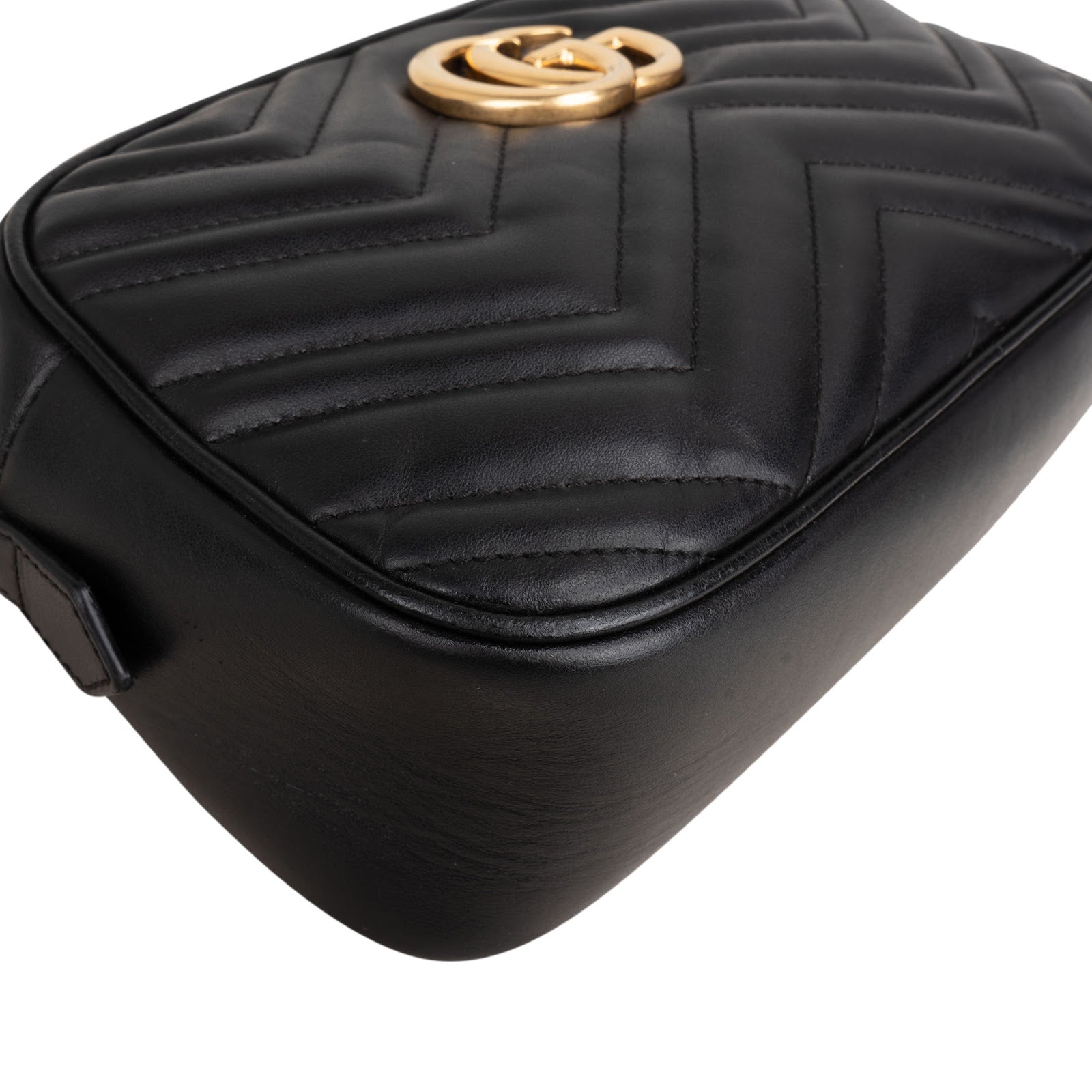 Gucci Chevron Leather GG Marmont Camera Crossbody Bag