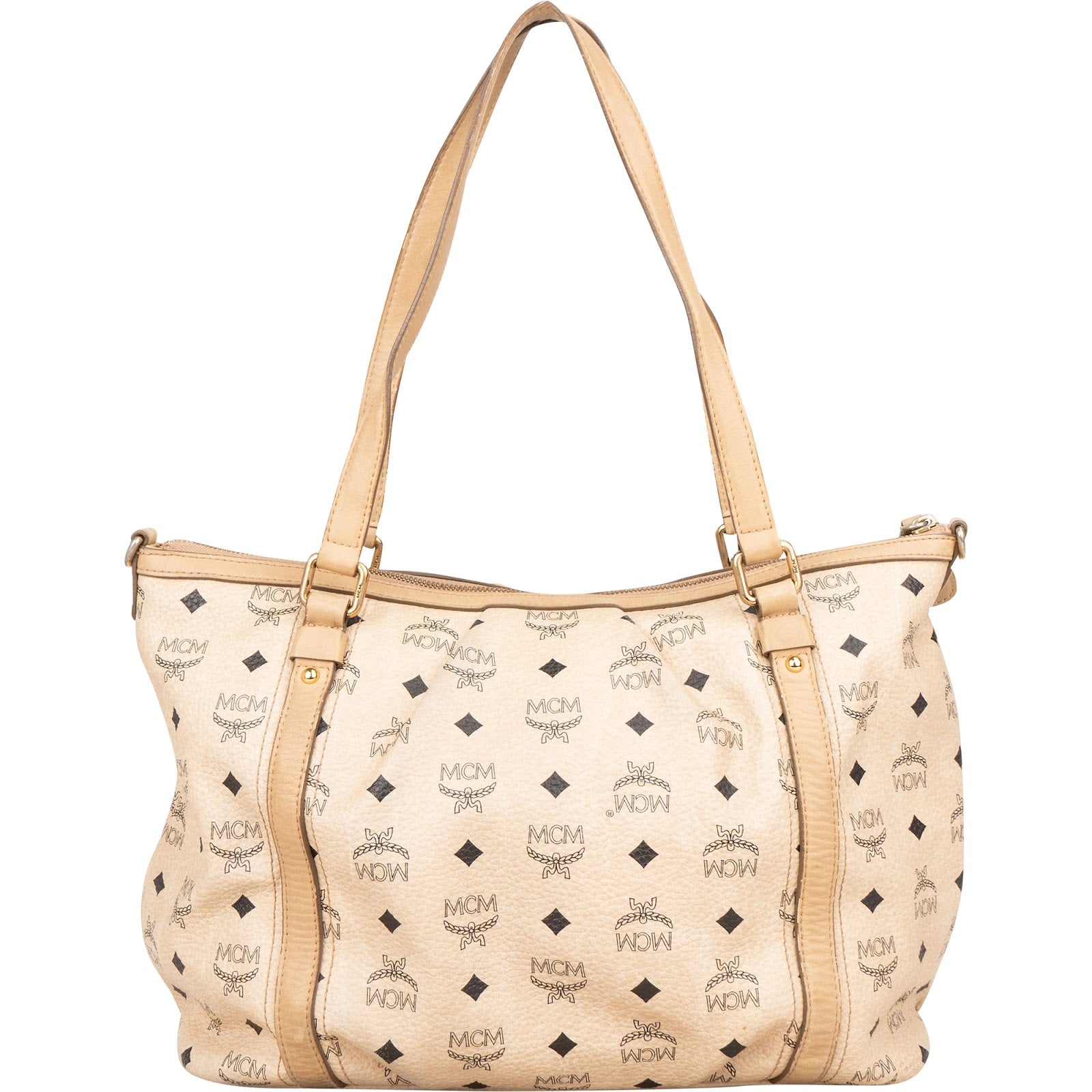 MCM Monogram Visetos Satchel Tote Shoulder Bag