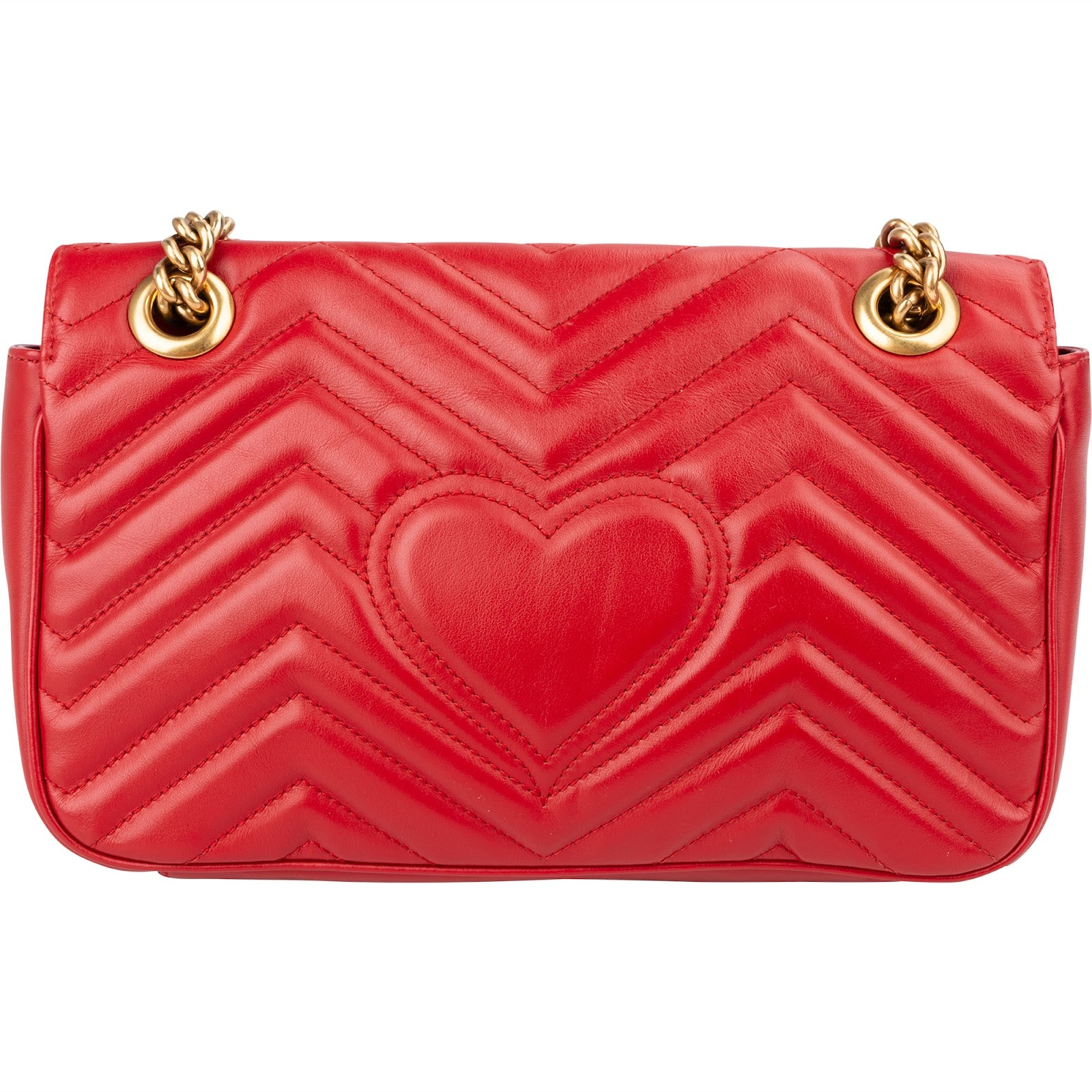 Gucci Chevron Matelassé Leather GG Marmont Medium Shoulder Bag