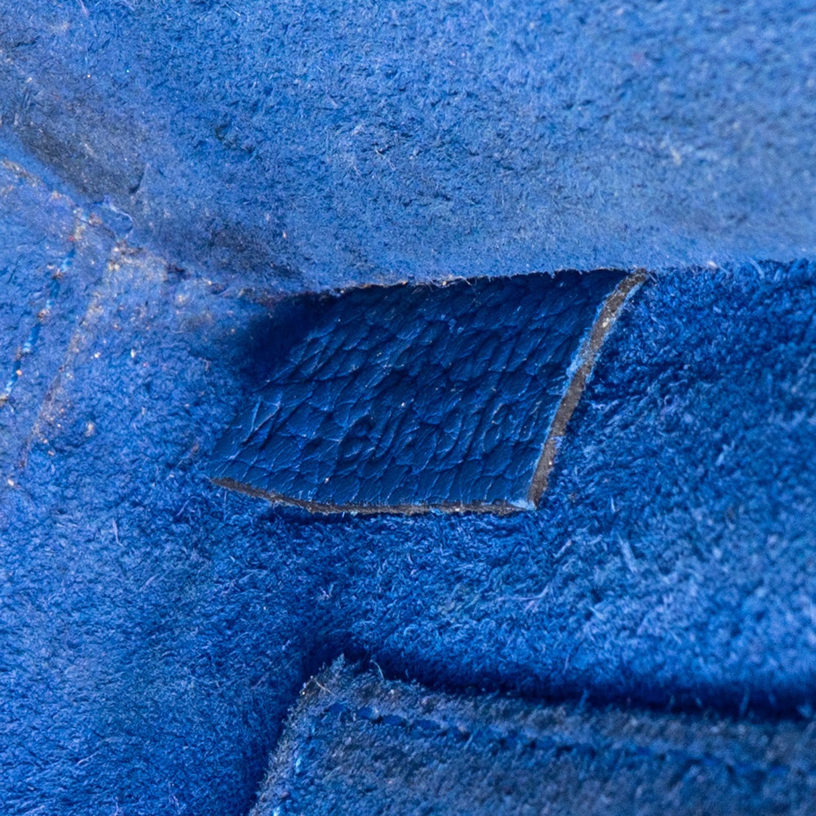Céline Blue Grained Leather Luggage Nano Crossbody Bag