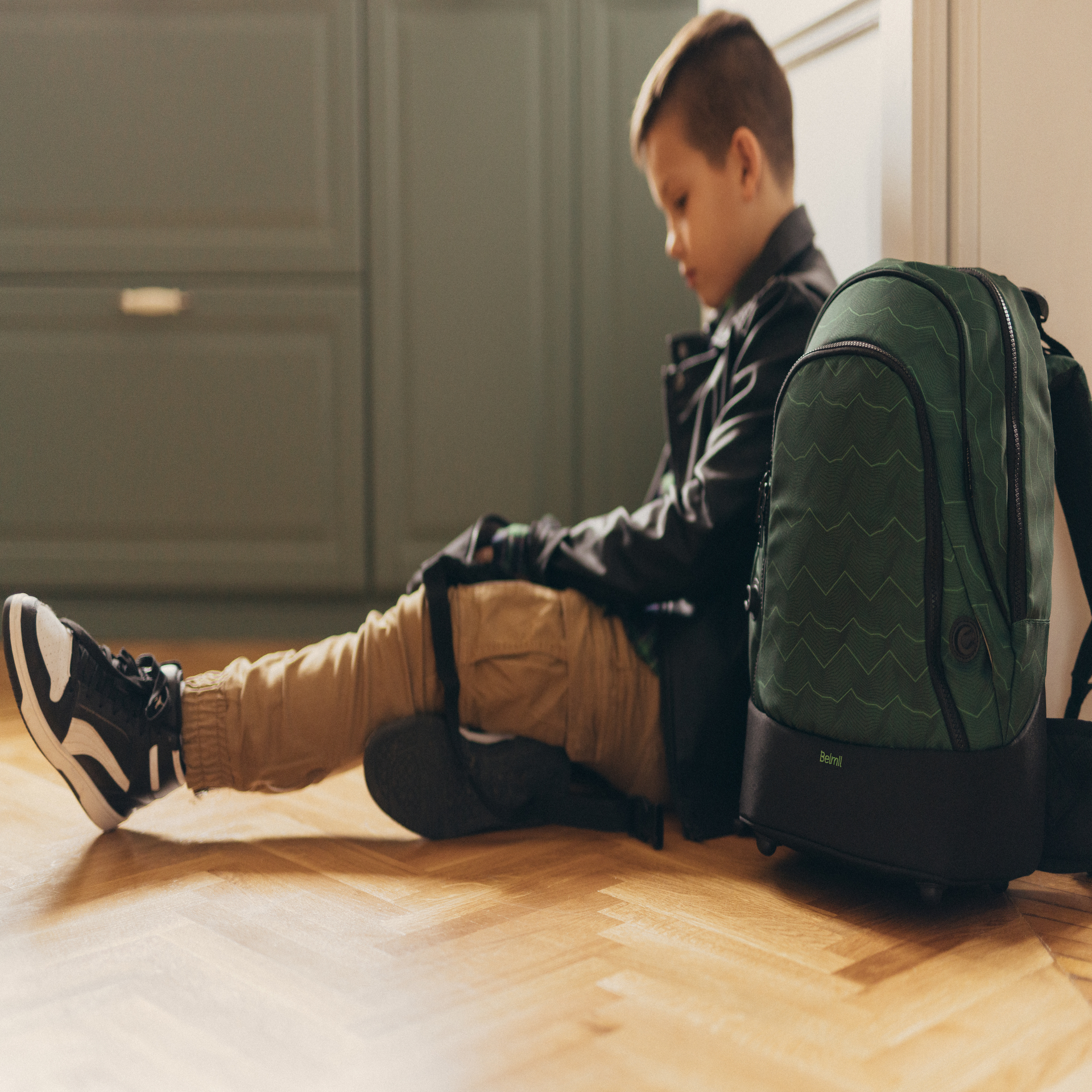 2-IN-1 Schultasche & Gürteltasche 2-teilig - Twist of Lime