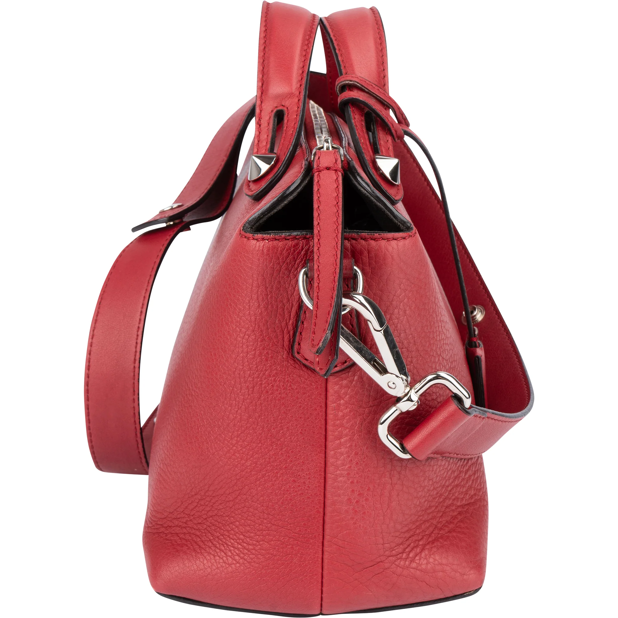 Fendi Red Leather By The Way Handbag
