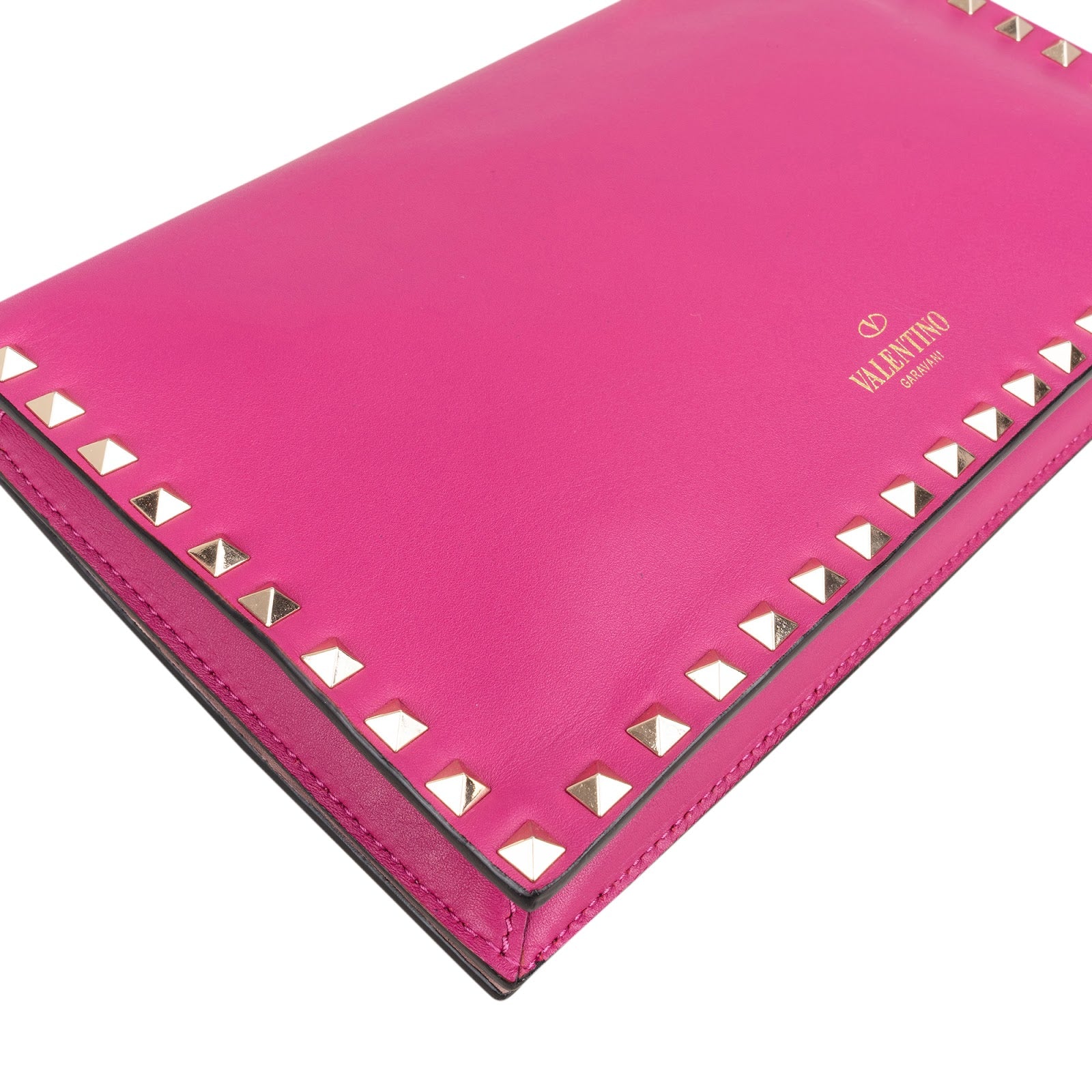Valentino Garavani roze leren Rockstud-clutch