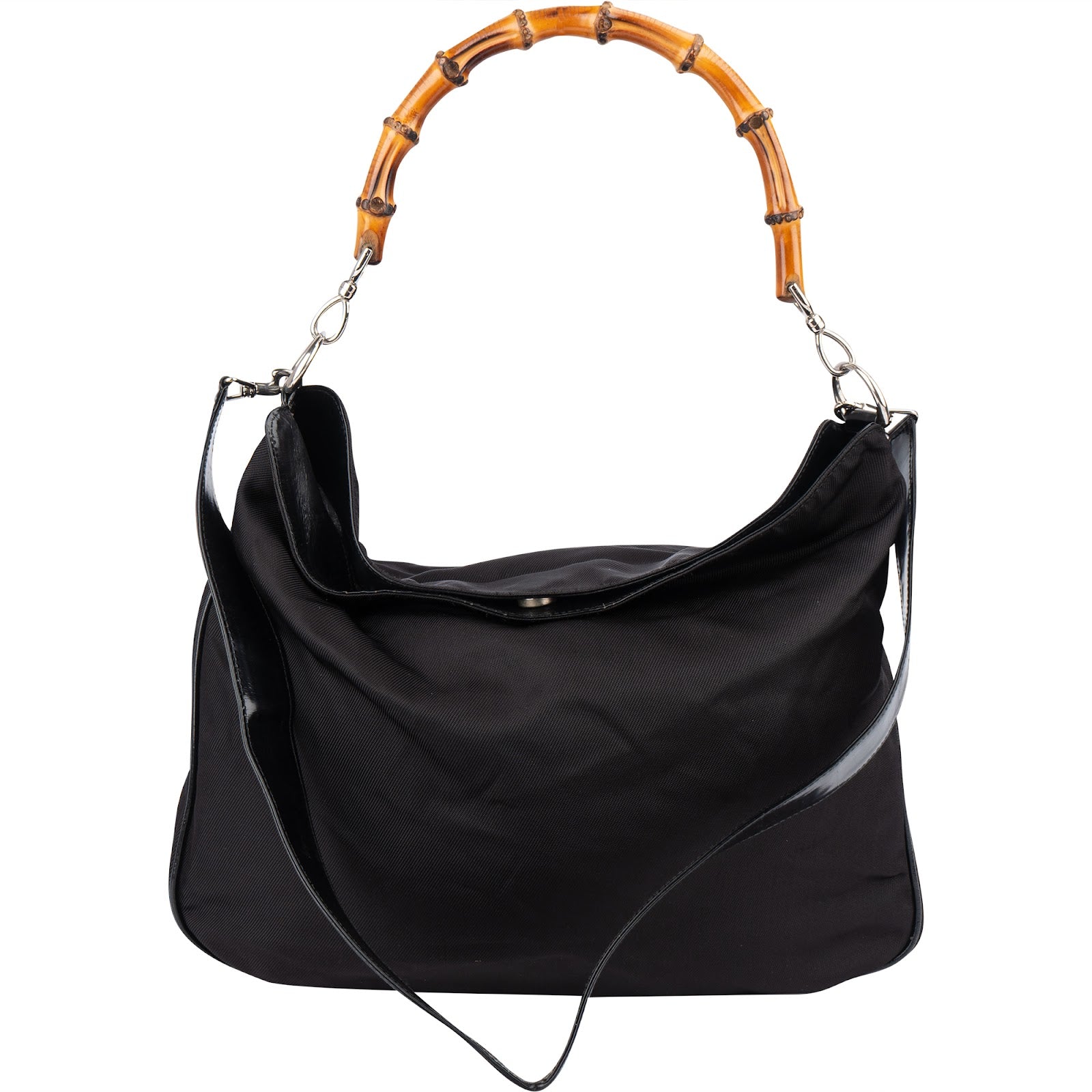 GUCCI Nylon Bamboo Hobo-schoudertas
