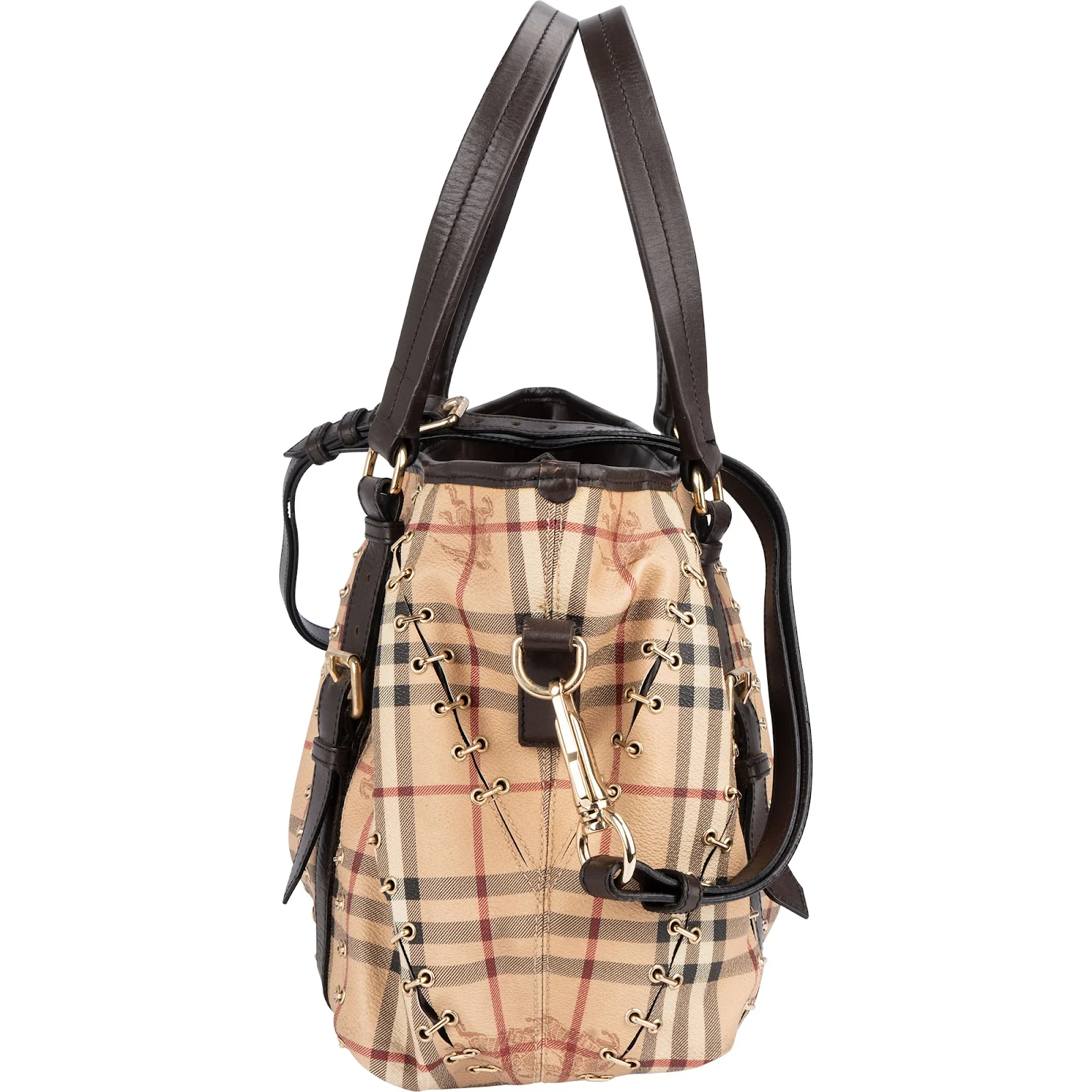 Burberry Haymarket Check Laced Lowry Northfield Shoulder Bag