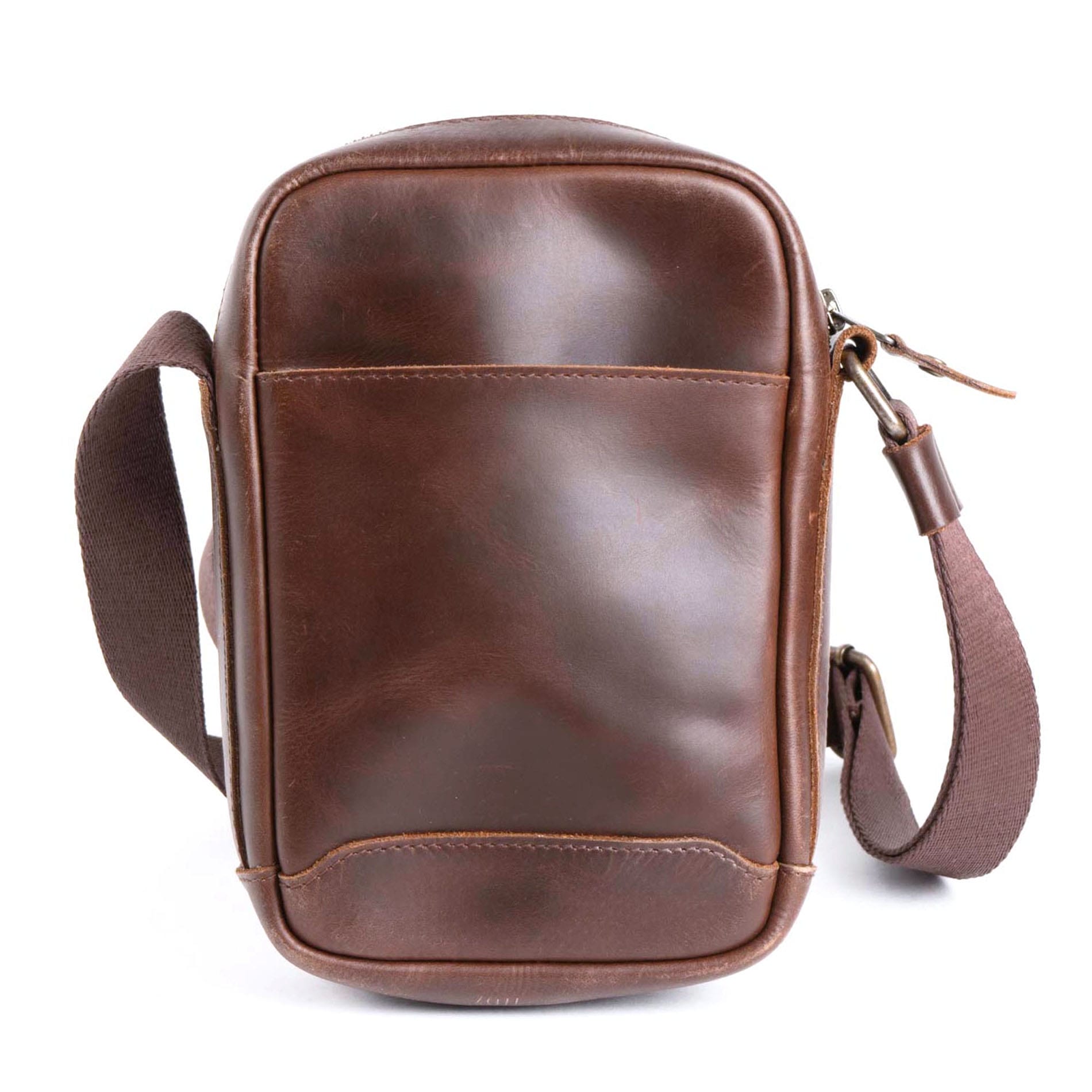 Crossbody Bag Runner Leder - BROWN/Dots