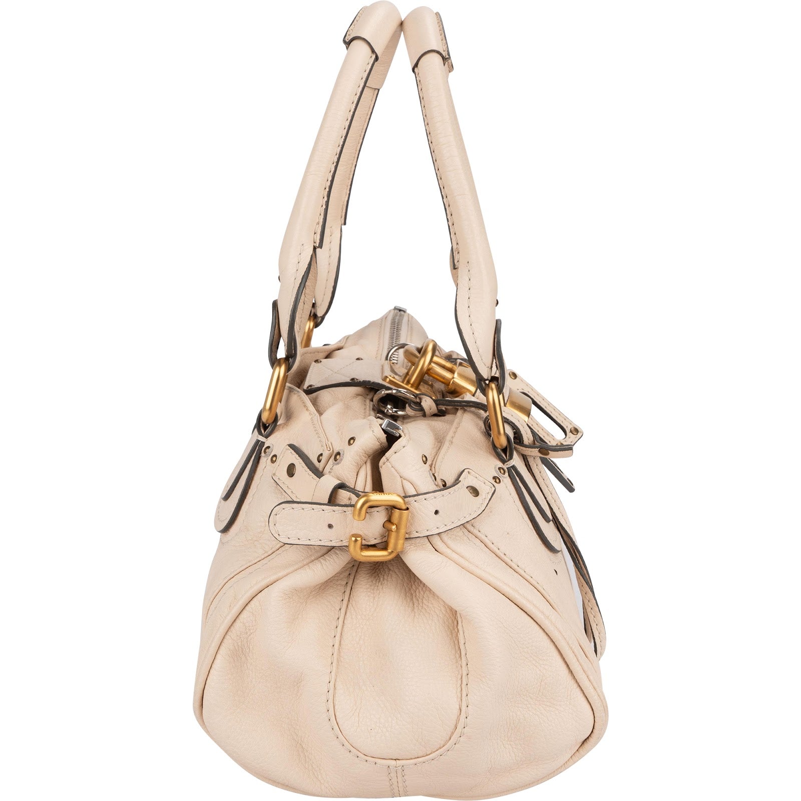 Chloé White Leather Paddington Handbag