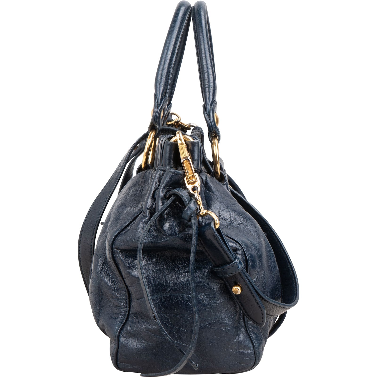Miu Miu – Vitello Lux Drawstring Satchel Crossbody Bag