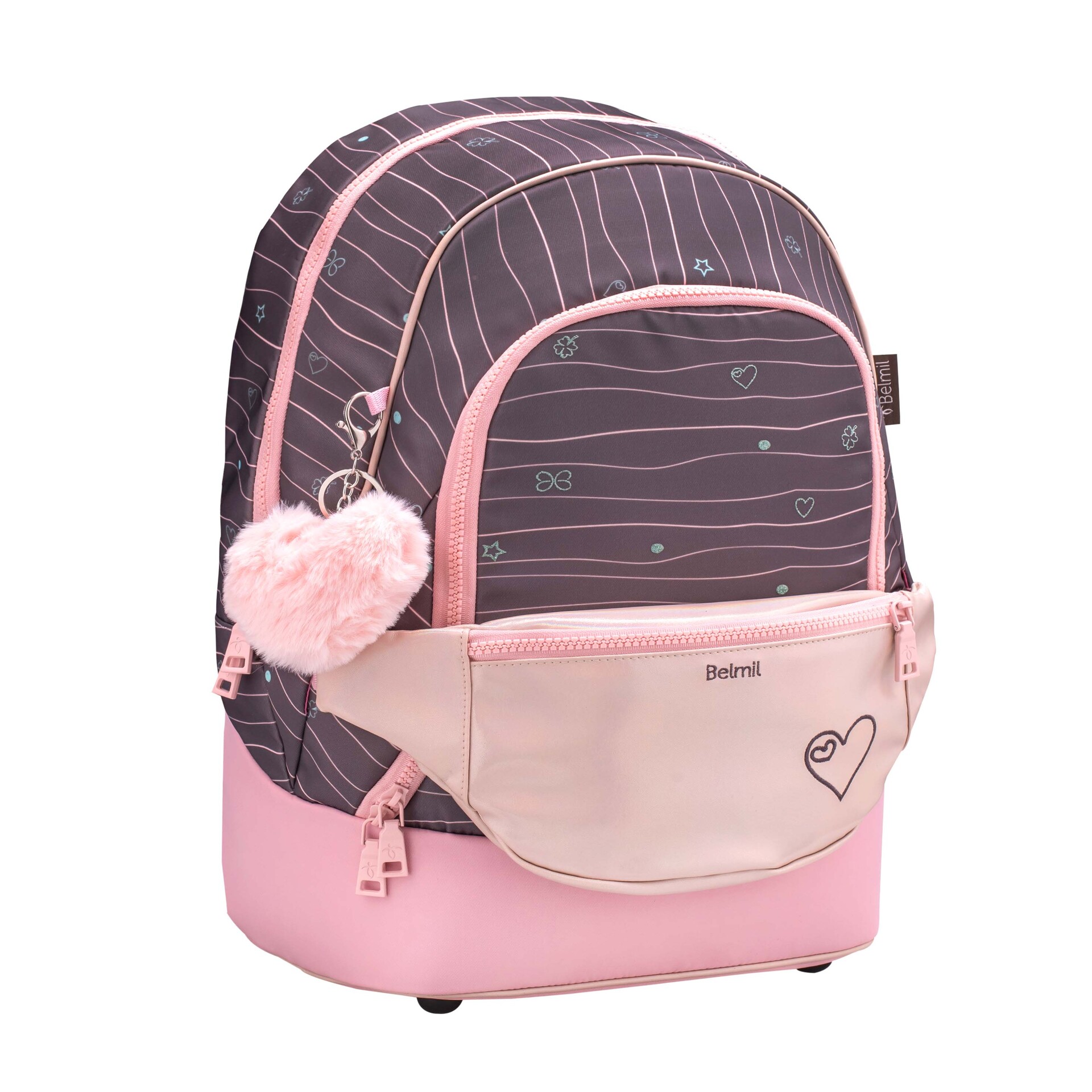 2-IN-1 Schultasche & Gürteltasche 2-teilig - Mint