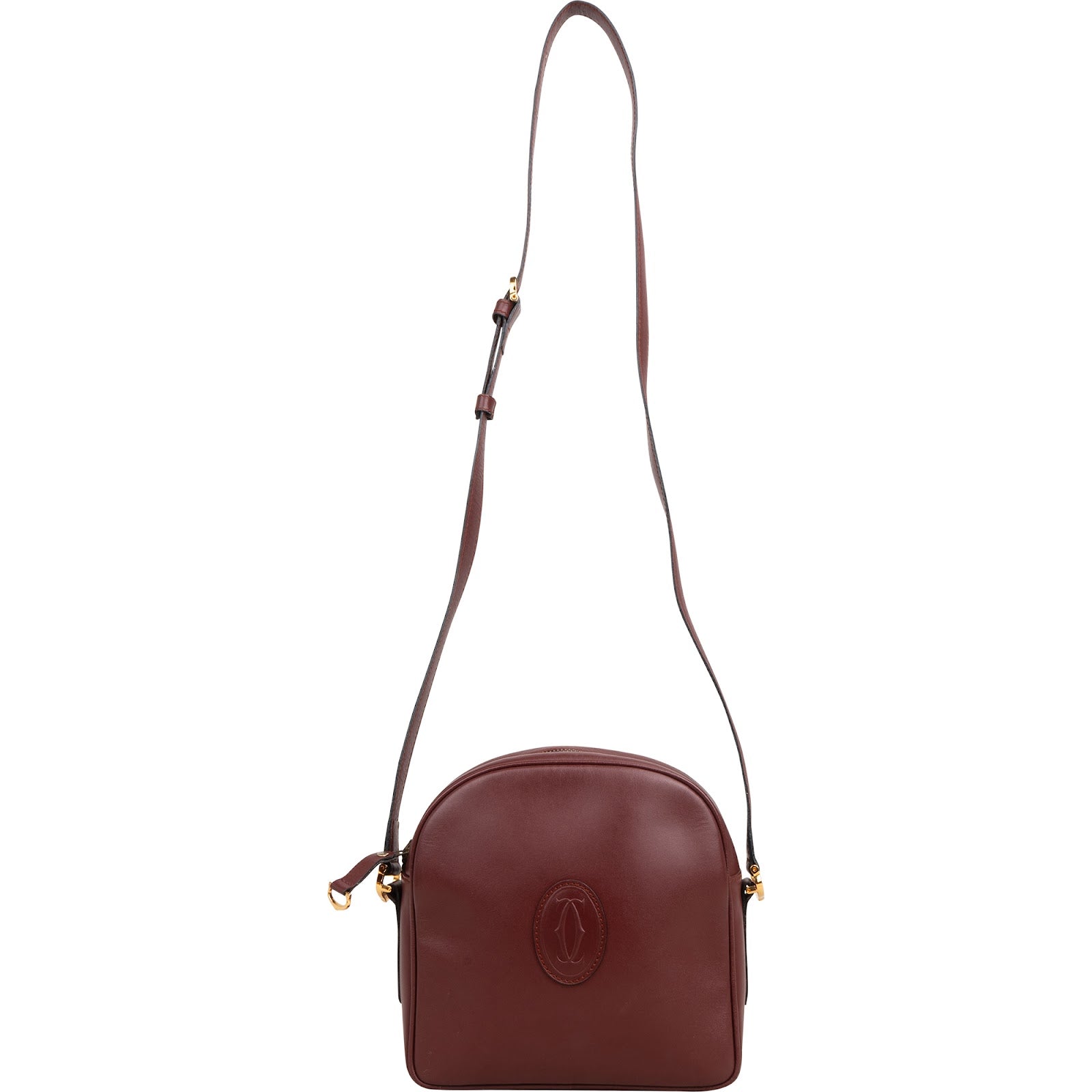 Cartier Bordeaux Leather Mastrine Crossbody Bag