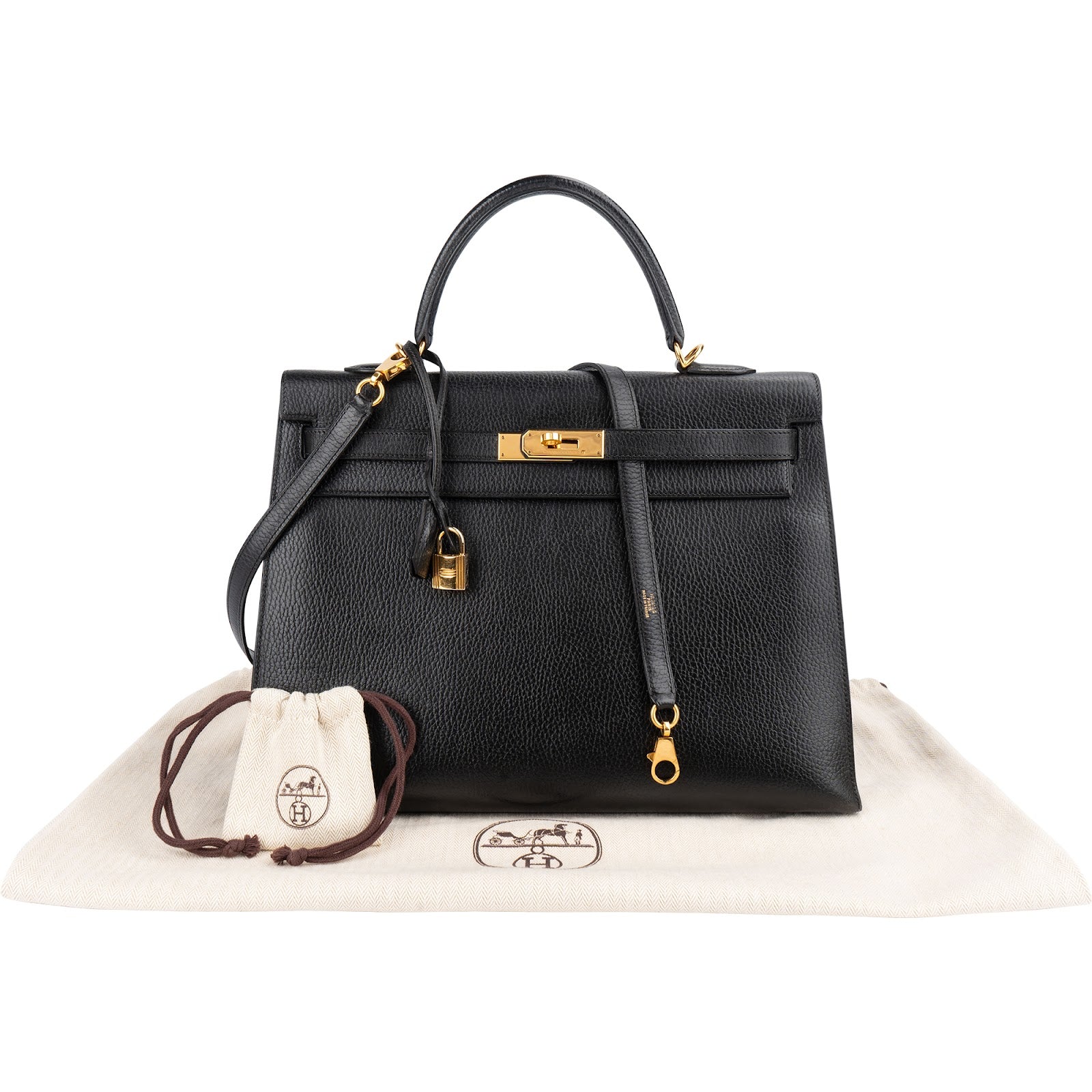 Hermès Ardennes  Leather Kelly 35 Sellier Handbag GHW
