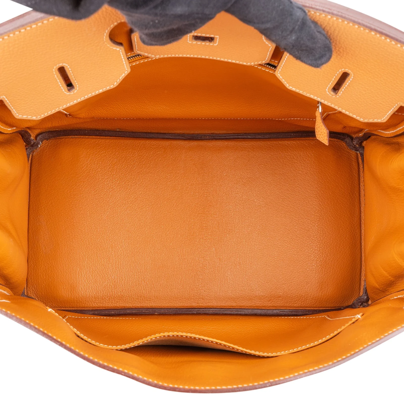 Hermès Fjord Leather Birkin 35 Handbag Beige Brown Palladium Hardware