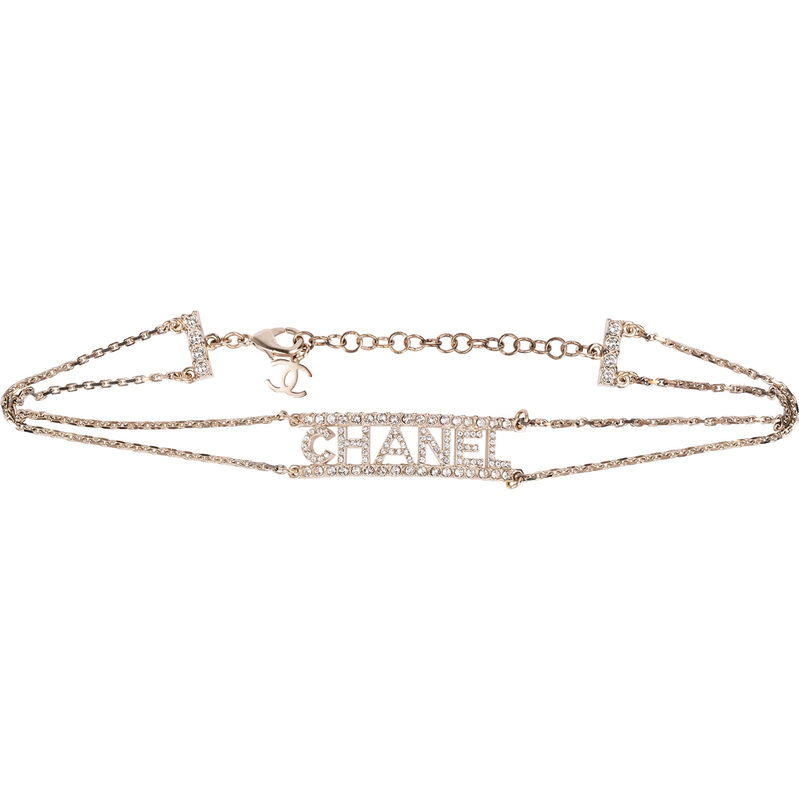 Chanel – Crystal Emblem Choker Necklace AB8049