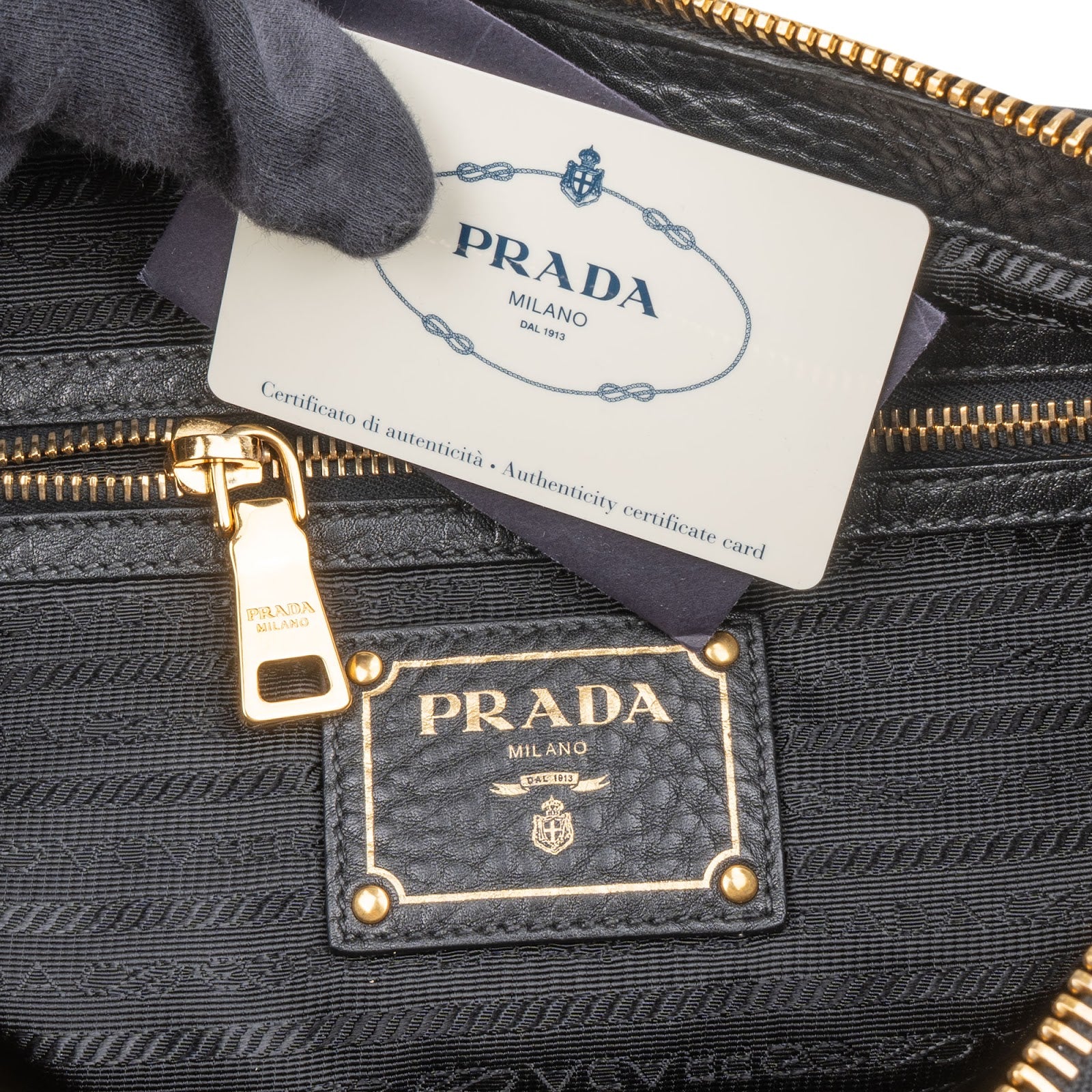 Prada Vitello Daino Leather Bauletto Handbag