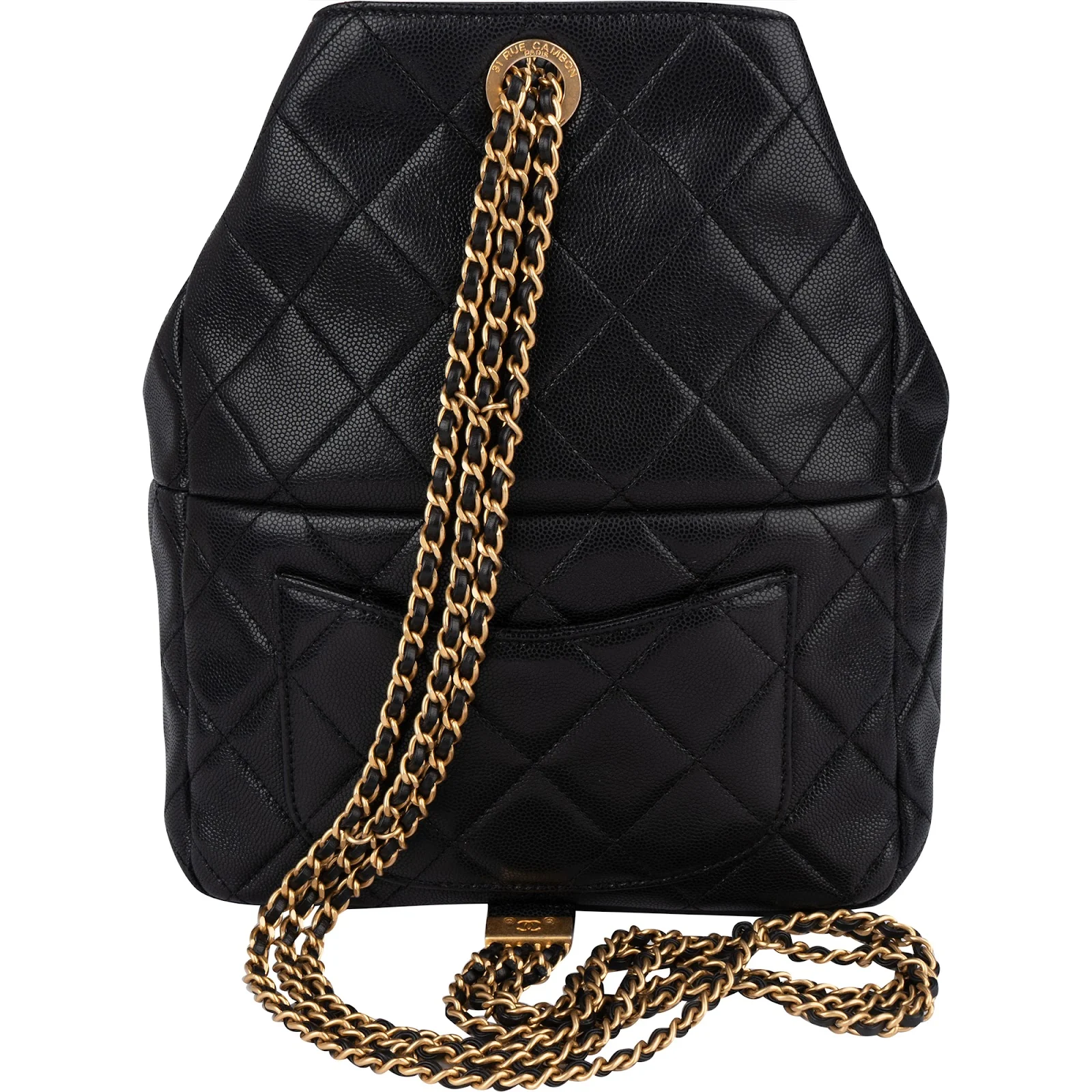 Chanel Quilted Caviar Leather Backpack Shoulder Bag