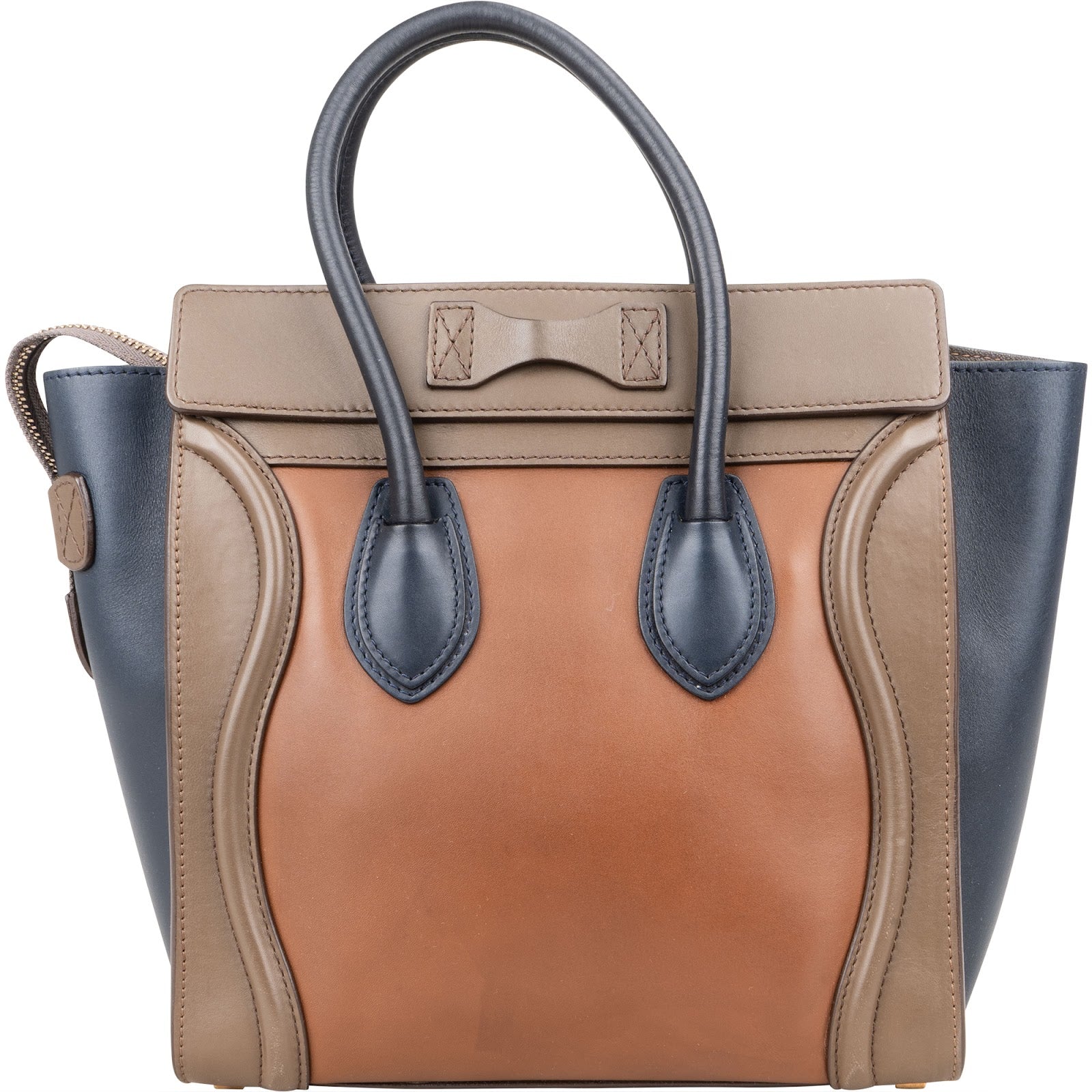 Céline Tricolor Leather Luggage Handbag