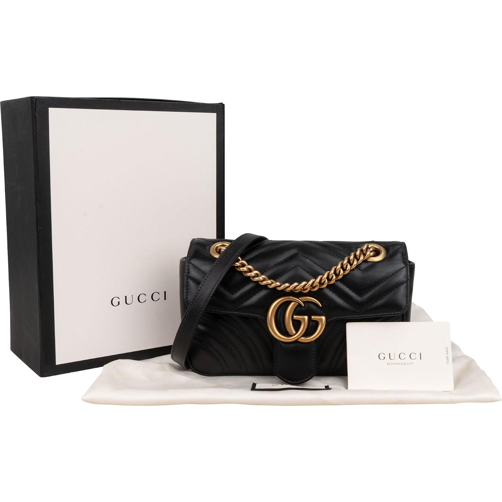 Gucci Chevron Matelassé Leather GG Marmont Small Shoulder Bag