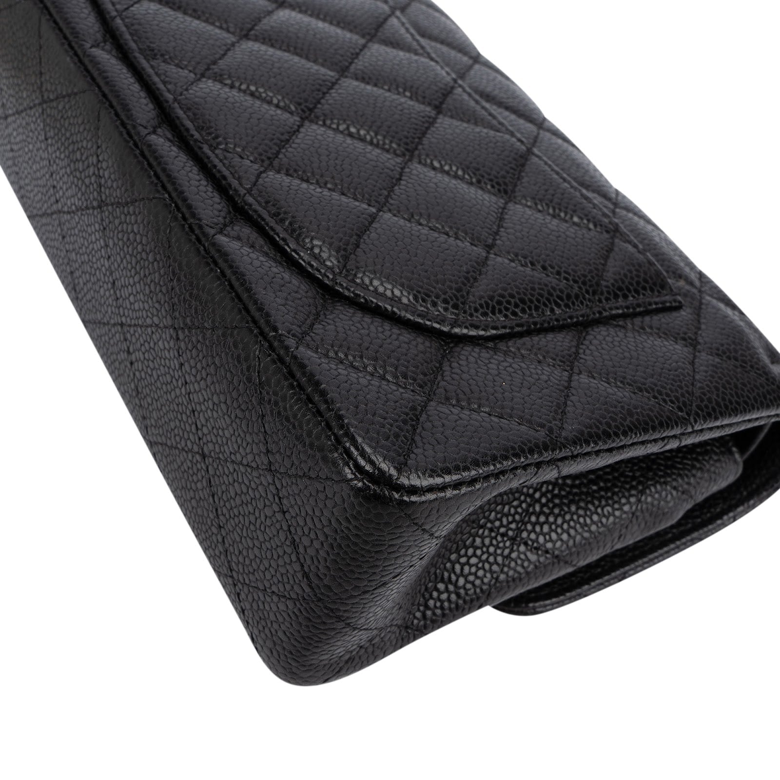 Chanel Quilted Caviar Leather Small Double Flap Shoulder Bag