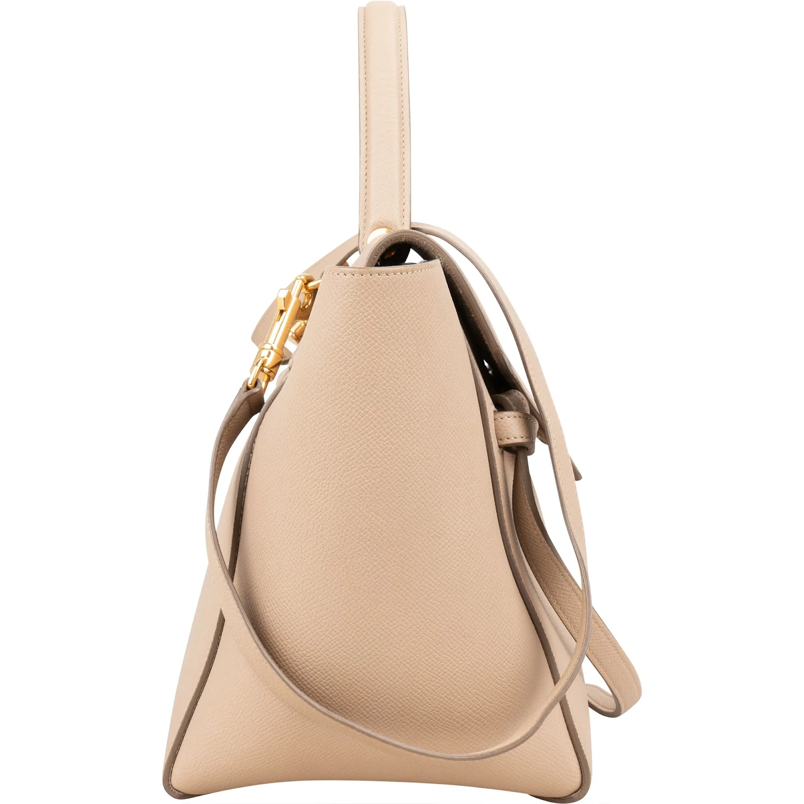 Celine Beige Leather Grained Calfskin Belt Handbag