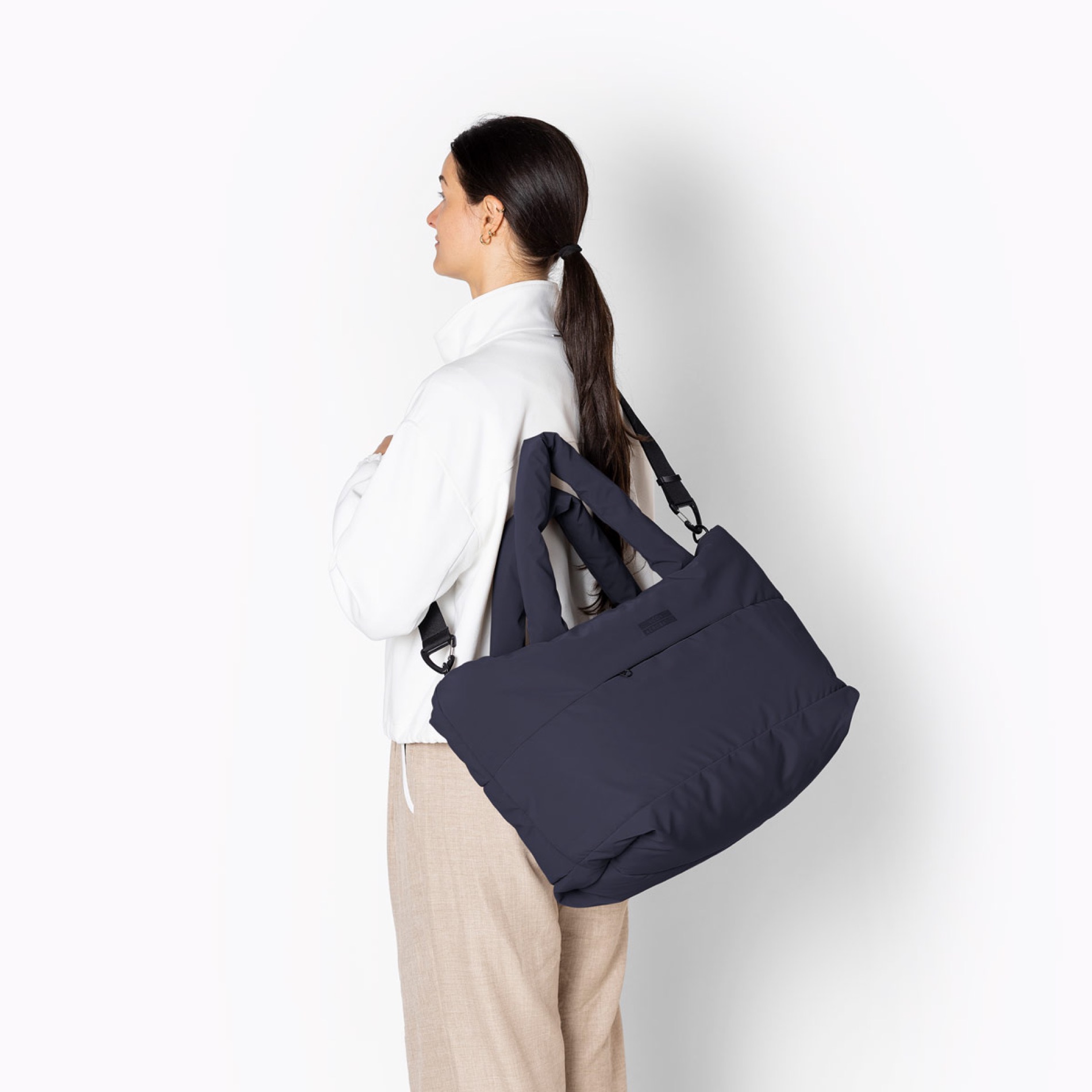 Olivia Puffy Bag Moss - Dark Navy