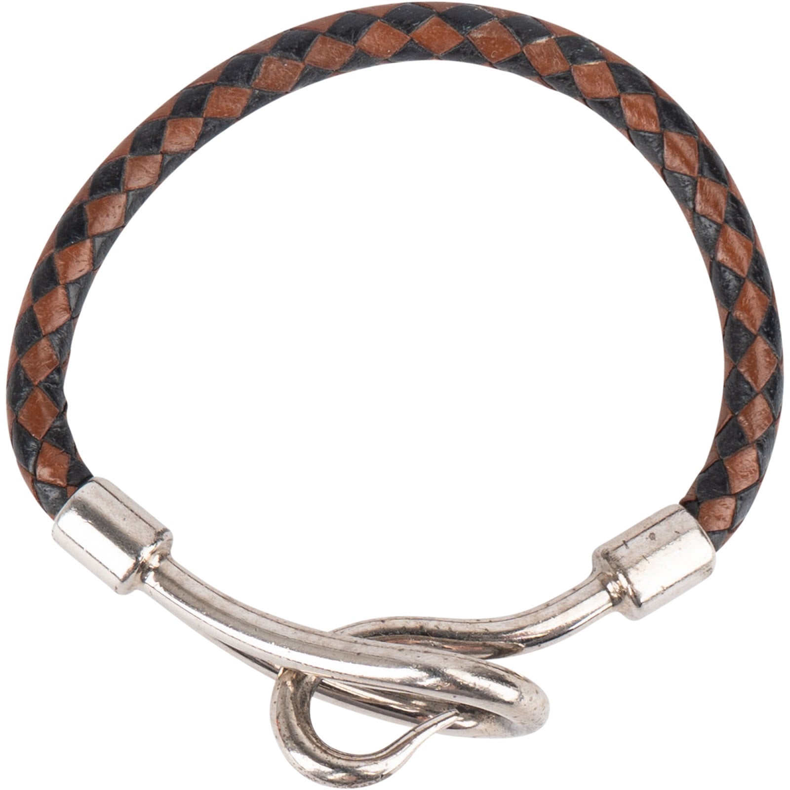 Hermès Jumbo Hook Braided Leather Bracelet