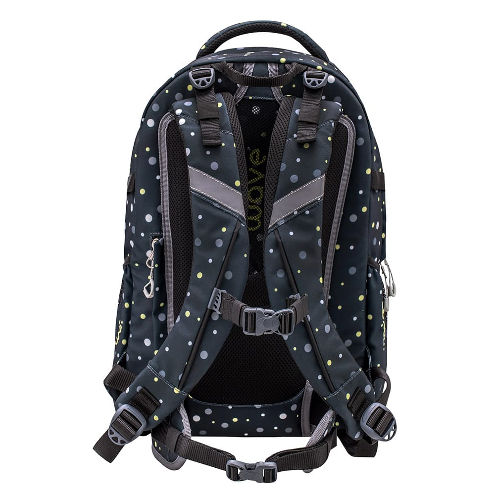 Infinity Rucksack Set 3-teilig - Black and Yellow Dots