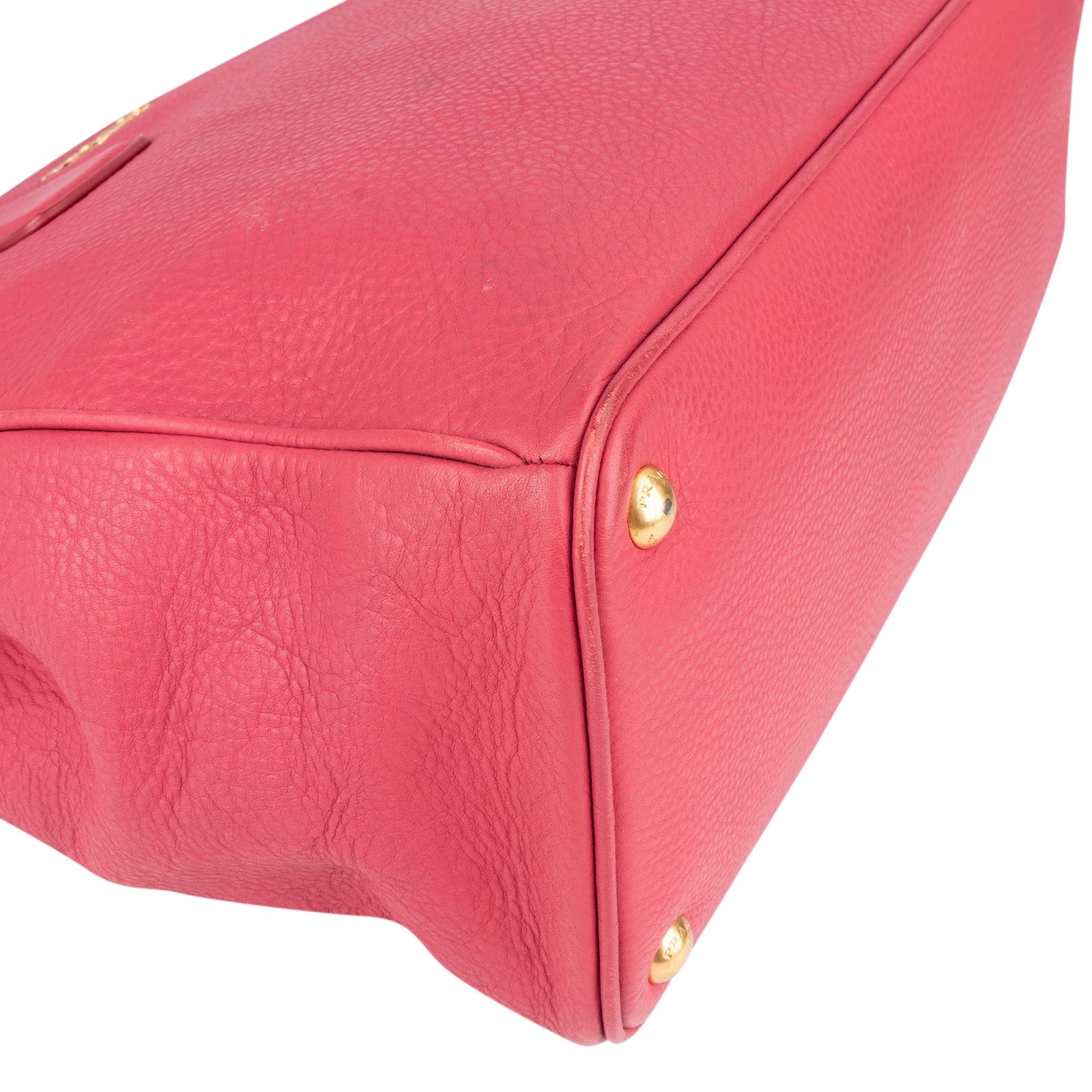 Prada Pink Leather Galleria Double Zip Tote Handbag