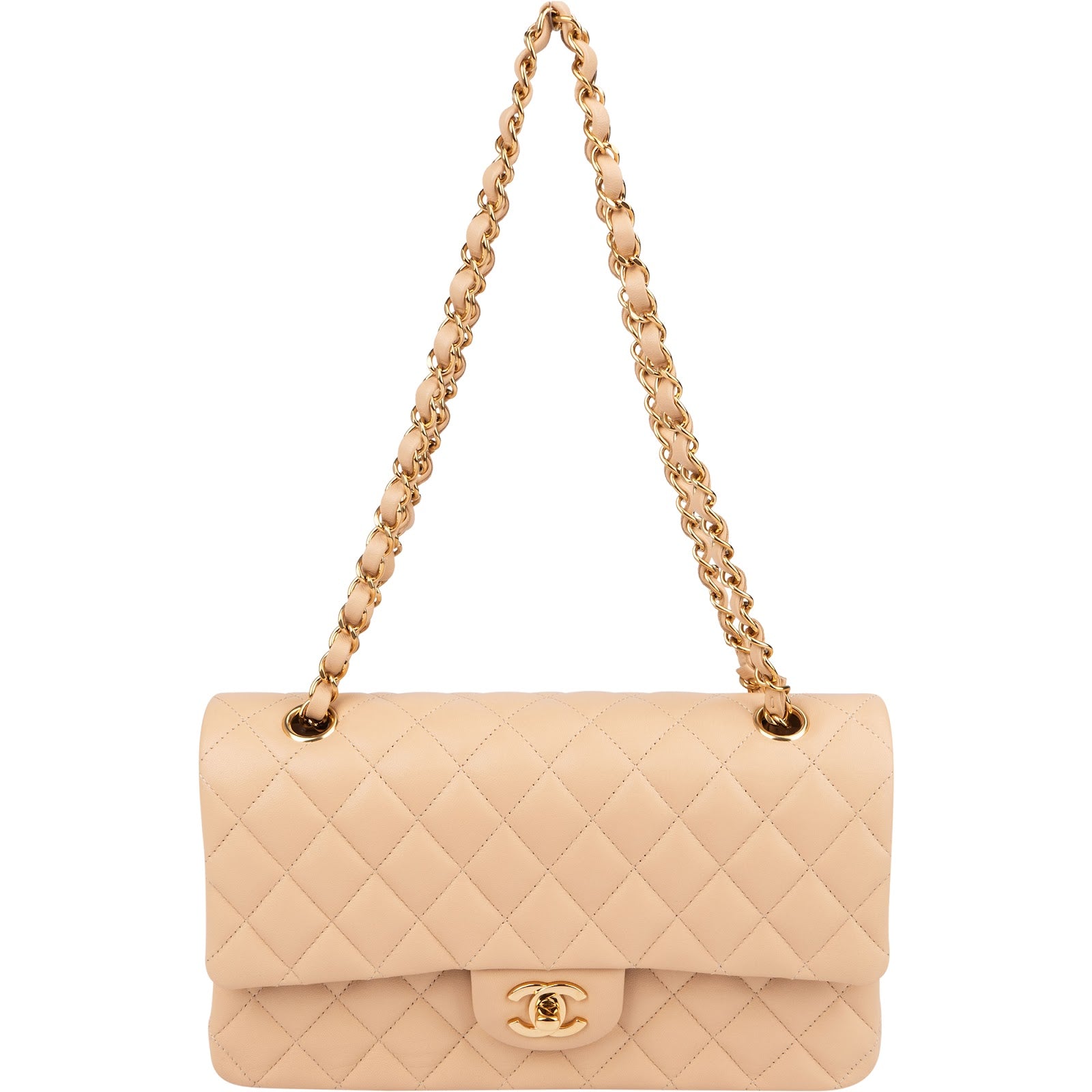Chanel Quilted Lambskin Medium Double Flap Shoulder Bag