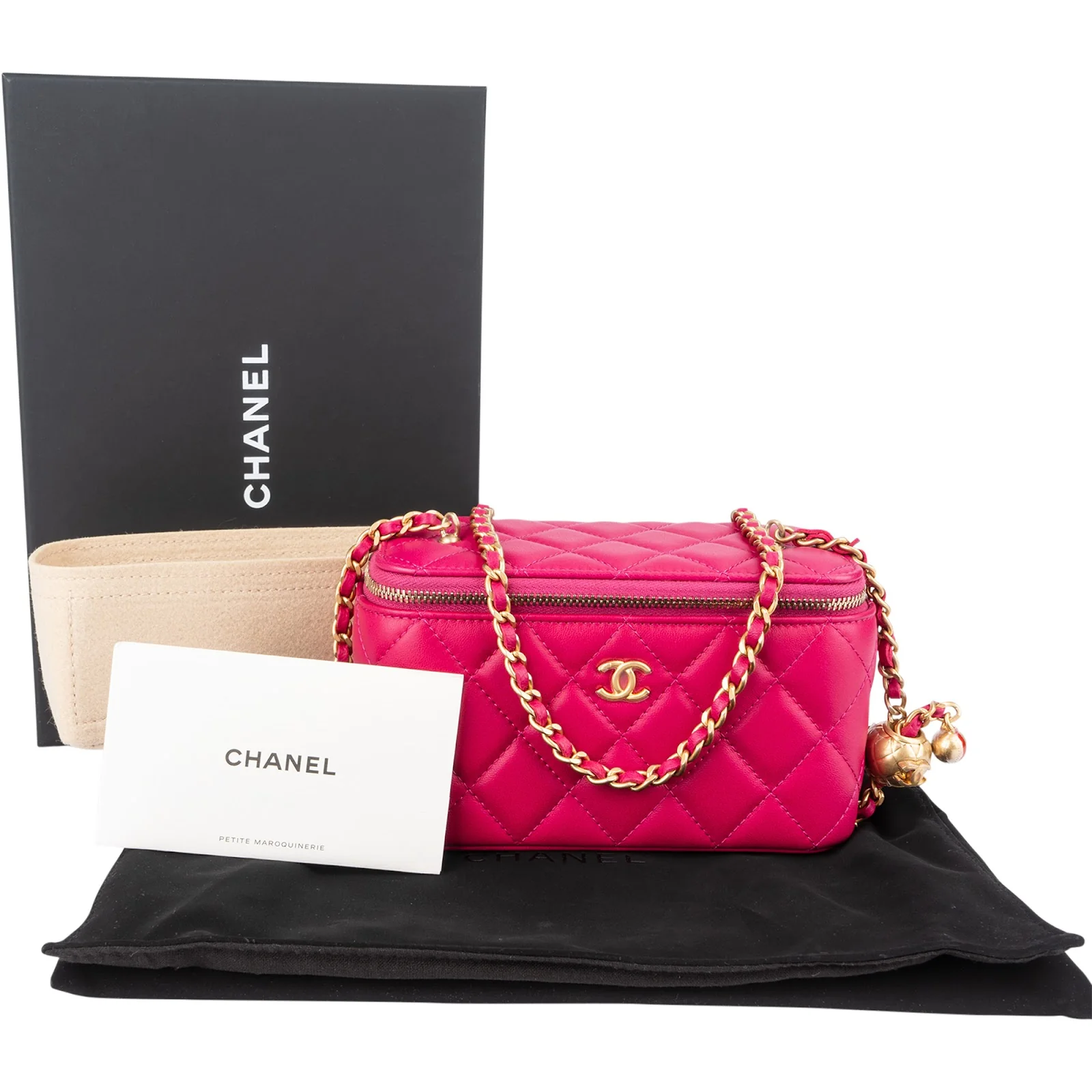 Chanel Quilted Lambskin CC Vanity Adjustable Crossbody Bag